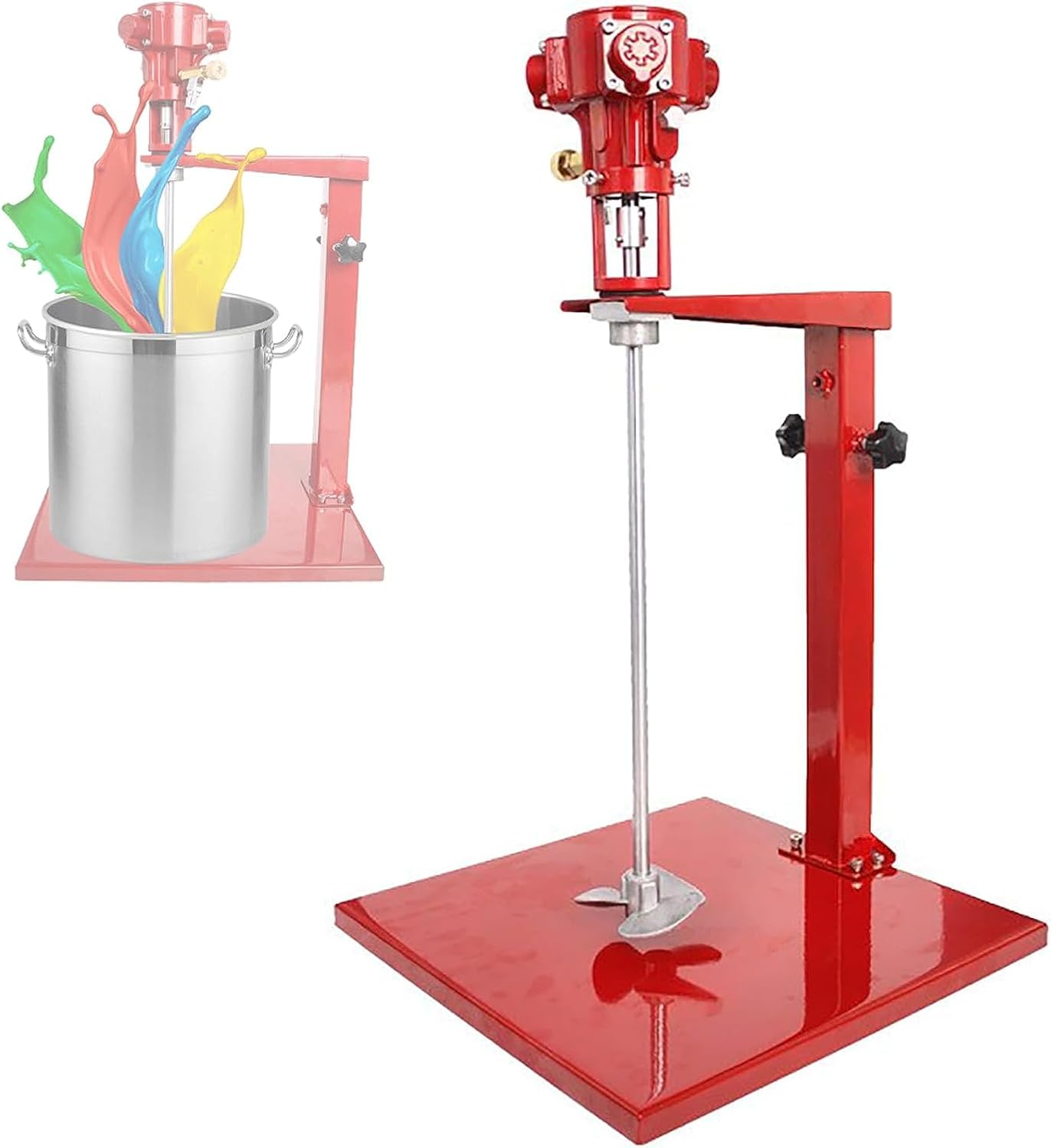 5 Gallon Pneumatic Paint Mixer Stirrer, Paint Stirring Machine with Stand, Desktop Air Agitator, 2600r/min, for Mixing Plaster/Paint/Mortar/Glue(