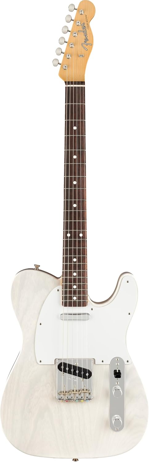 Fender Jimmy Page Mirror Telecaster Electric Guitar, White Blonde, Rosewood Fingerboard