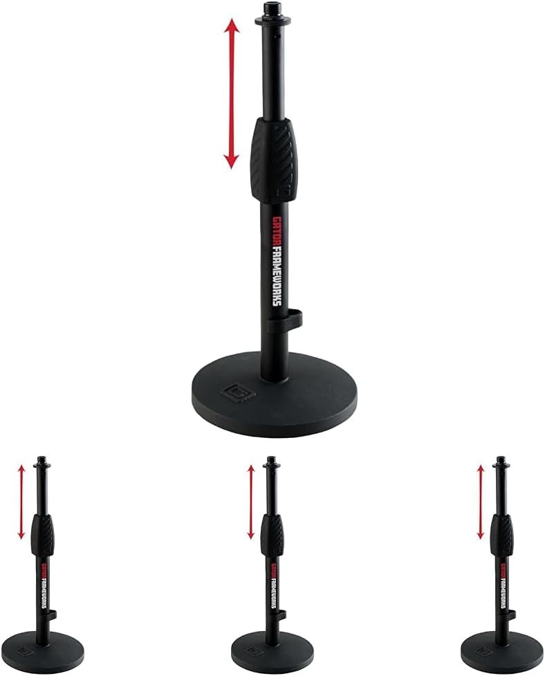 Gator Frameworks Desktop Mic Stand with Round Base and Twist Clutch (GFW-MIC-0601) (Pack of 4)