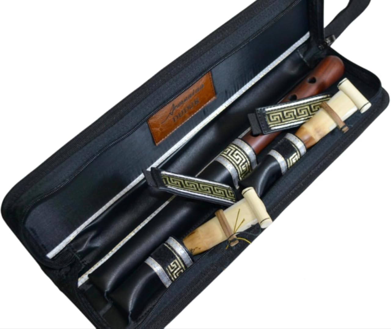 Professional Armenian DUDUK Key A Apricot Wood Oboe Balaban Woodwind Instrument, Leather Case and Professional 2 Reeds and Playing Instructions, Apricot Wooden Duduk, Armenian Flute