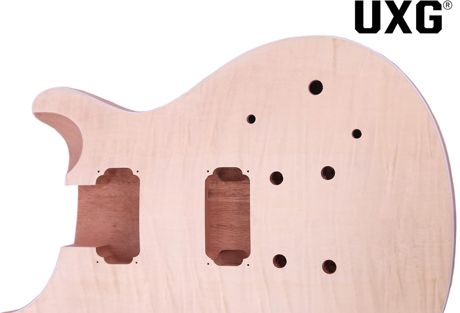 PRS Style DIY Electric Guitar kits,Mahogany Body, Mahogany Neck and Rosewood Fingerboard, H-H Pickup Configuration, Natural with Tiger Stripes