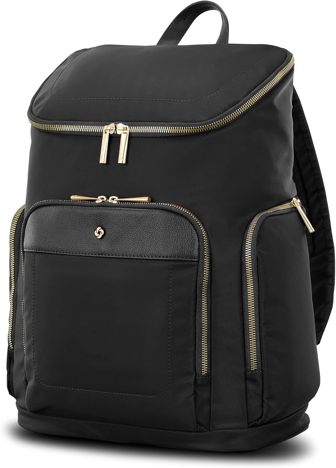 Samsonite Mobile Solutions 2 Deluxe Backpack, Laptop & Tablet Backpack with Padded Compartments, Front Zippered Pocket with Organizer, Water Bottle Pockets, StackIt™ Strap, Work & Travel Bag - Black