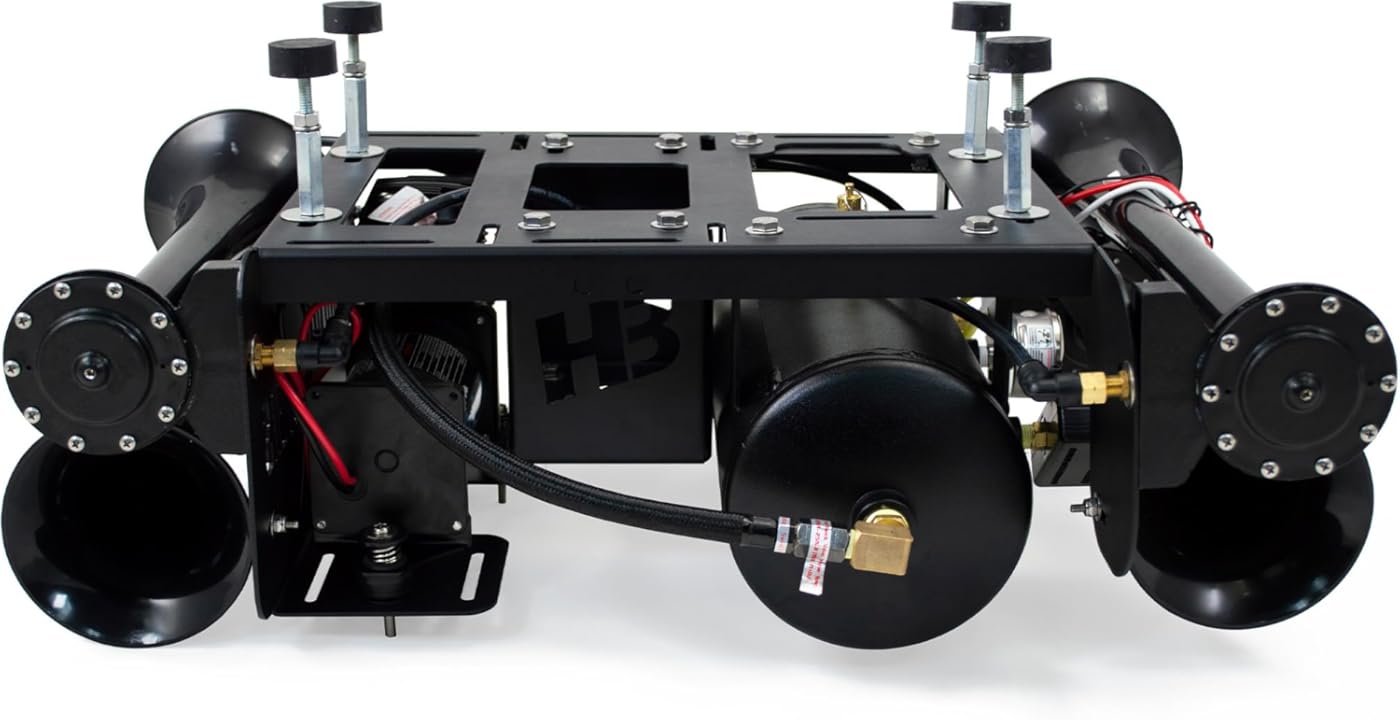 HornBlasters Stealth Spare Tire Delete 2-Gallon 150 PSI Train Horn Kit - For Pickup Trucks & SUV's