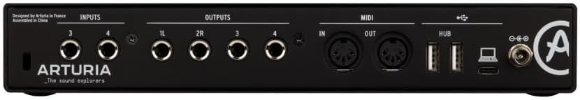 Arturia MiniFuse 4 Versatile Desktop USB-C Audio Interface, Black w/ 2-Pack Pig Hog PHM10 8mm XLR Microphone Cable and Liquid Audio Polishing Cloth