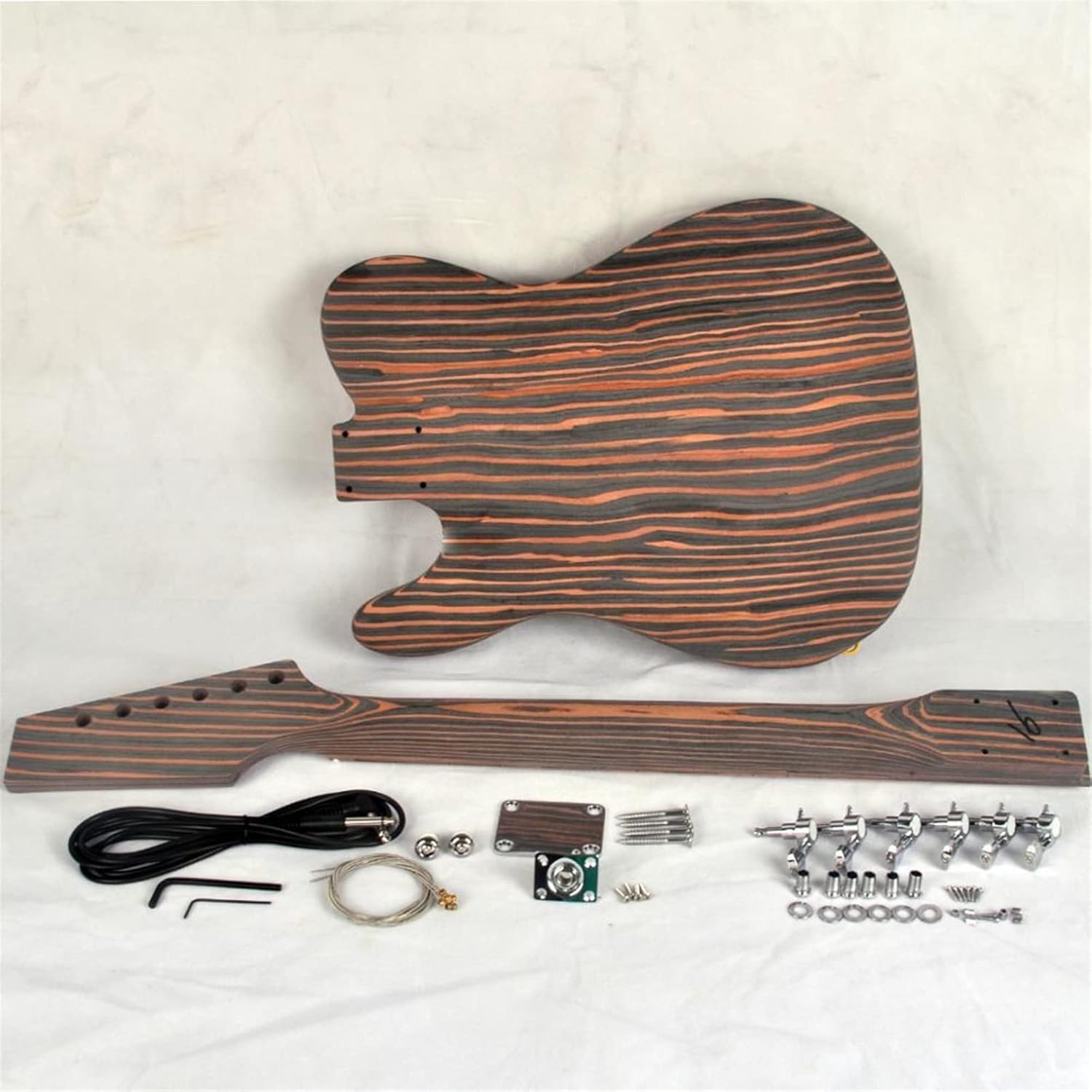 DIY Electric Guitar Kit DIY Electric Guitar Kit Zebrawood Body and Neck for TL Style Electric Guitar to Assemble