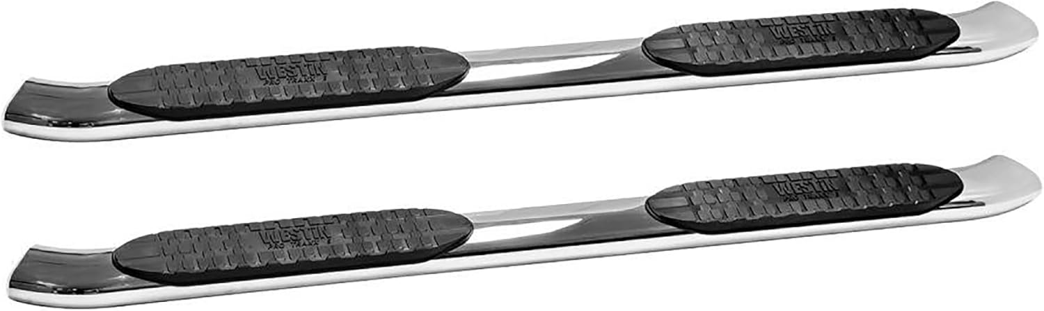 Westin 21-54080 Pro Traxx 5 Oval Nerf Step Bars fits 2019-2023 Ram 1500 Crew Cab (Excl. Ram 1500 Classic) Polished SS 1 Pair