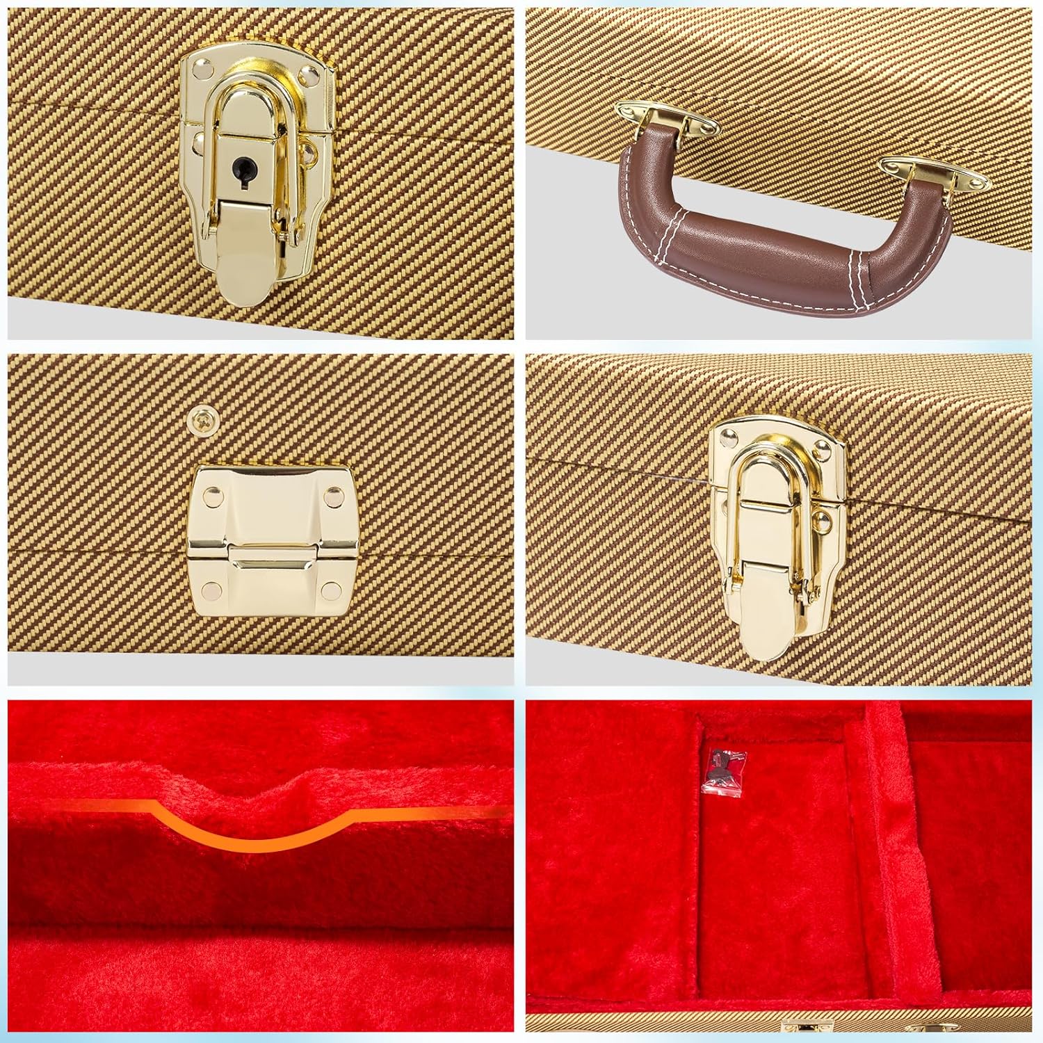 LETSROCK Electric Guitar Hard Shell Case, 39 Inch Standard Electric Guitar Hard Carrying Case for KST/KTL/170 Model with Lock Latch