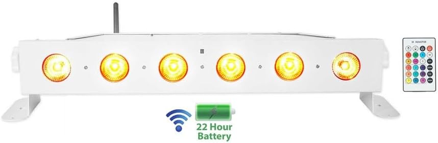 DJ Lighting Bundle: Rockville Best Strip 60 (3) Rechargeable RGBWA UV Strip Wash Lights + ROCKFORCE W4 384-Channel Wireless DMX Controller with MIDI, 4-Items