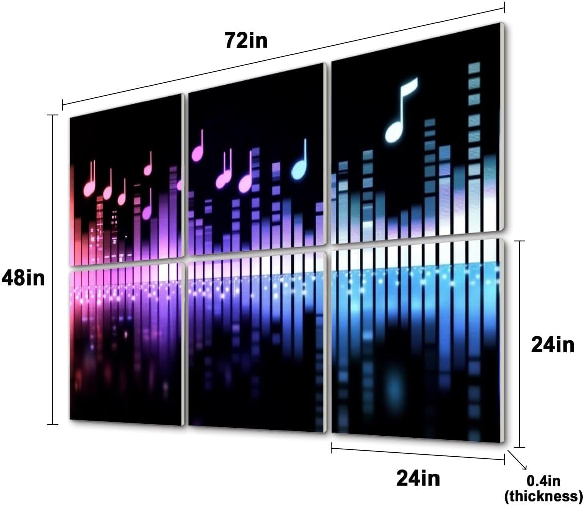 6 Pack Art Acoustic Panels Blue spectrum analyzer music Sound Absorbing Panel 48