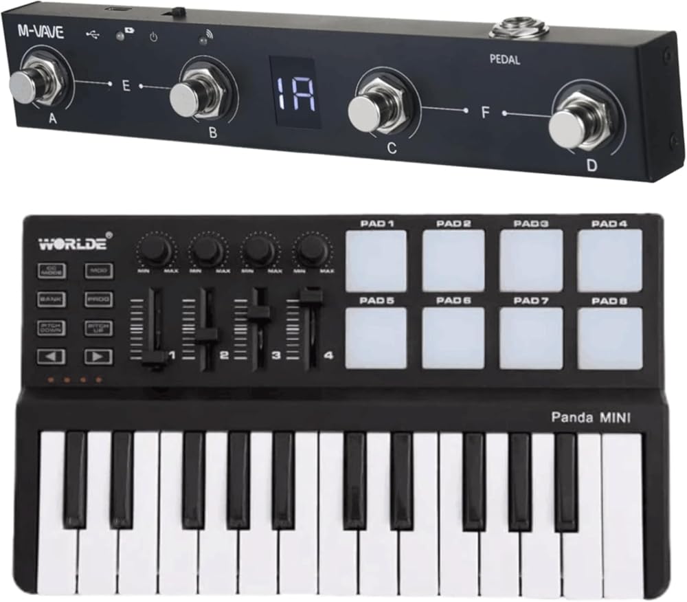 BT Wireless MIDI Controller and 25-Key MIDI Keyboard