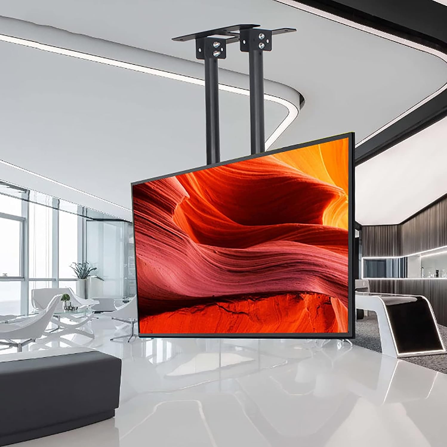 TV Stand tv Wall Mount TV Ceiling Mount, Adjustable TV Bracket Fits Most Flat Screen Display 60 to 100 Inch, Multiple Patterns,