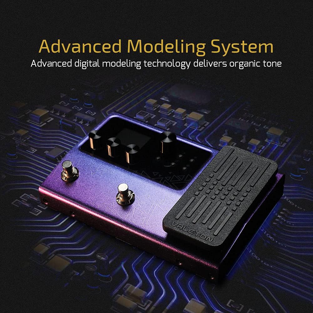 Valeton GP-100 Guitar Bass Amp Modeling IR Cabinets Simulation Multi Language Multi-Effects with Expression Pedal Stereo OTG USB Audio Interface (Violet)