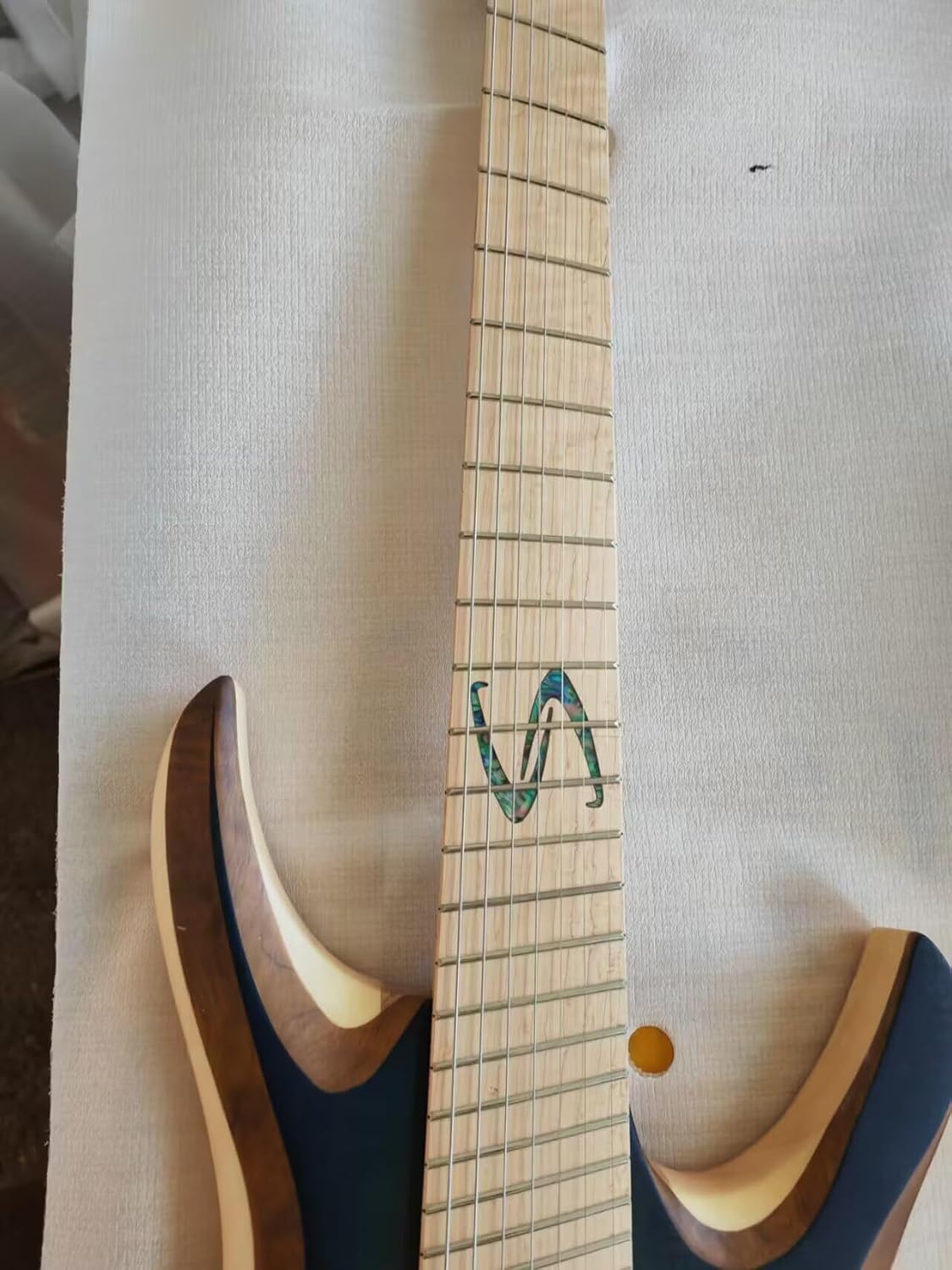 Hand Made Fanned Fret 7 Strings Guitar ASH Body, Alnico V Pickups, 24 Frets for Beginner, Intermediate and pro Players