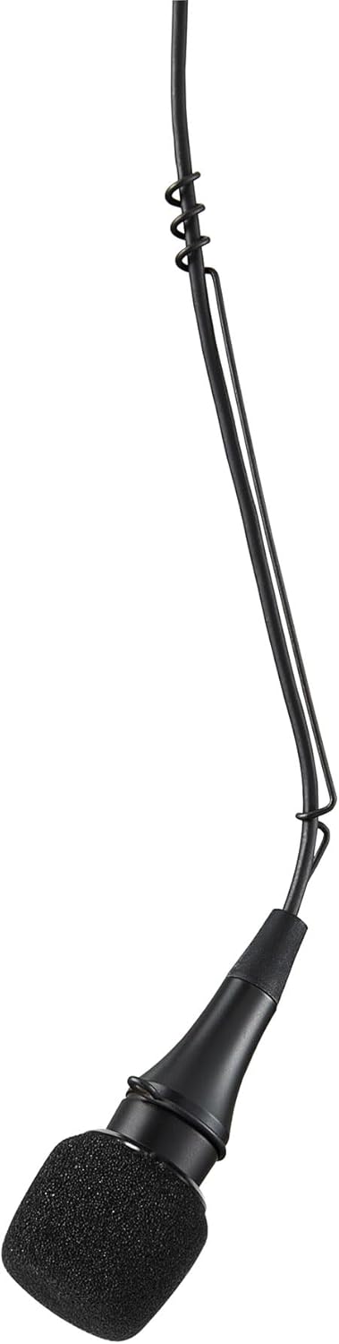 Shure Centraverse CVO Installed Sound Overhead Microphone - Black, Cardioid Condenser Mic with 25-Foot XLR Cable, Snap-fit Windscreen and Wire Aiming Hanger (CVO-W/C)