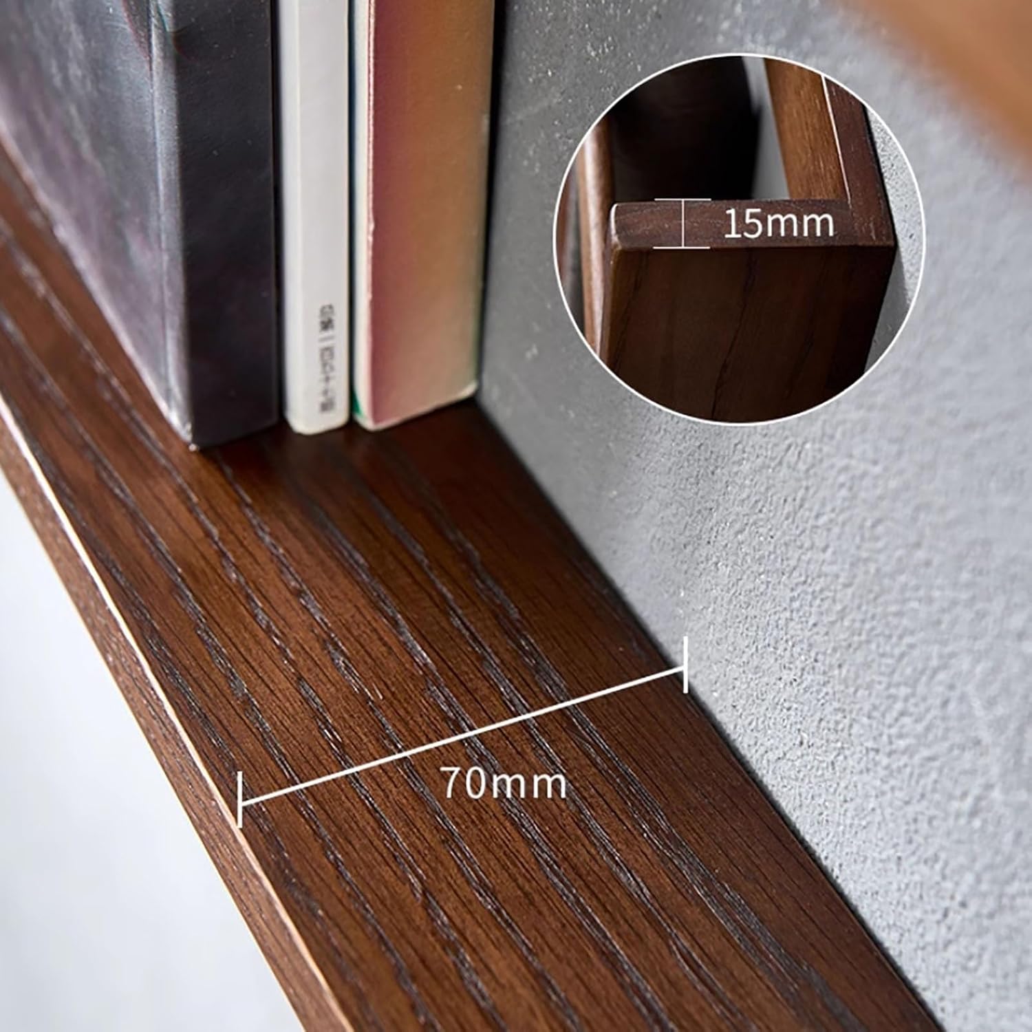 Floating Shelves,Wall Mounted Rustic Wood Shelves for Bathroom, Bedroom, Living Room, Kitchen,Magazine Holder for Books Storage (Color : Brown, Size : 90x7x30cm/35.43x2.76x11.81in)