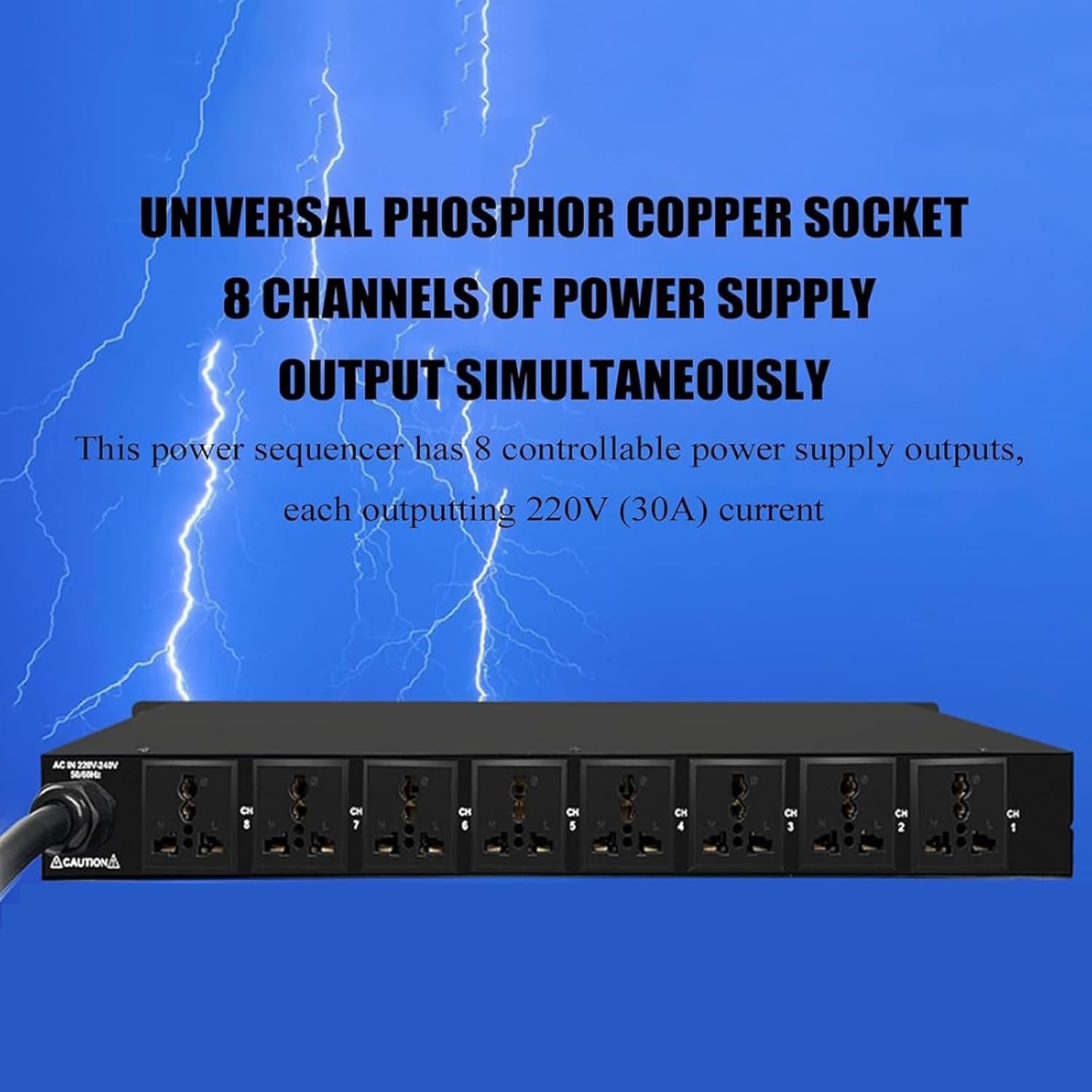 Home Audio Equalizer, Stereo Equalizer Real Time Frequency Level Display, Forward and Reverse Time Switch & 8＋2-Way Power Output, Real-Time Frequency Level Display for DJ Stations