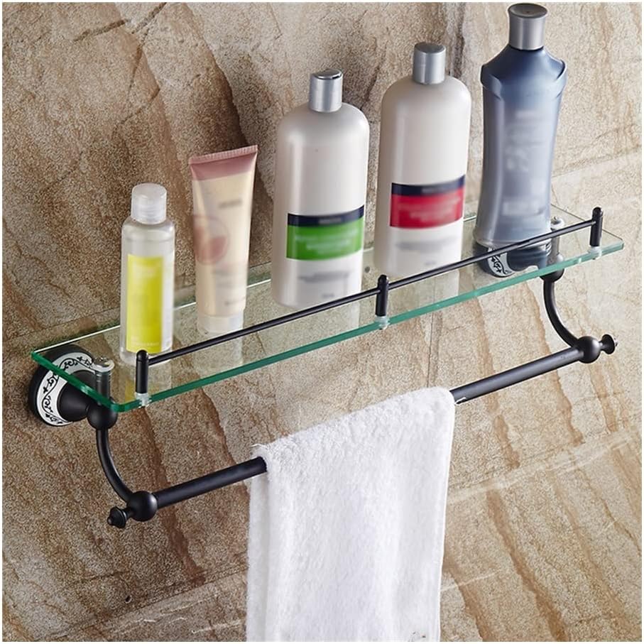 Shower Caddy 2021 Bathroom Shelves Corner Single Shelf, Tempered Glass Shelves for Home Decorations, Bathroom Accessories Wall Mount Shelves Bathroom Organizer