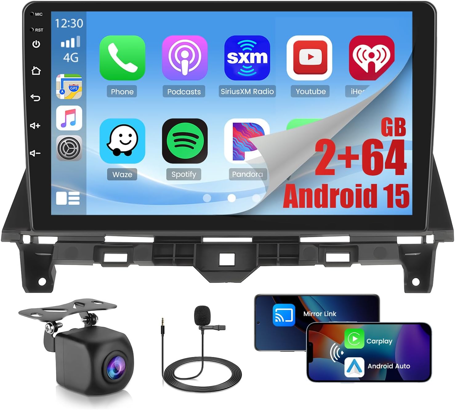 2+64GB Android 15 Car Radio for Honda Accord 8th 2008-2013 with Wireless CarPlay Android Auto, 10.1