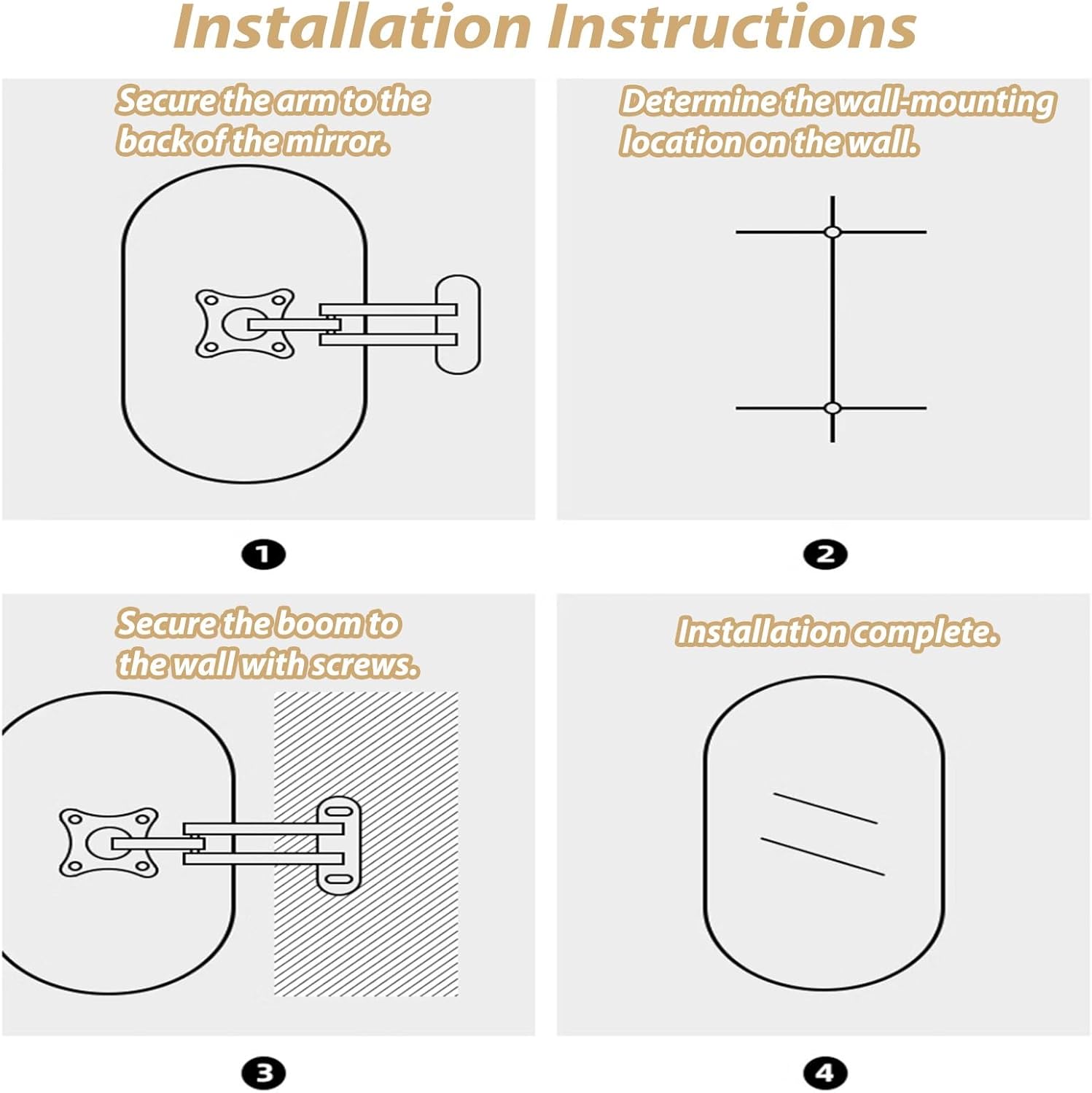 Wall Mount Corner Mirror Rotating Tilting Mirror with Extendable Arm and Metal Frame Vertical & Horizontal for Living Room Dressing Room Bedroom(Walnut,50 * 100cm/19 * 39in)
