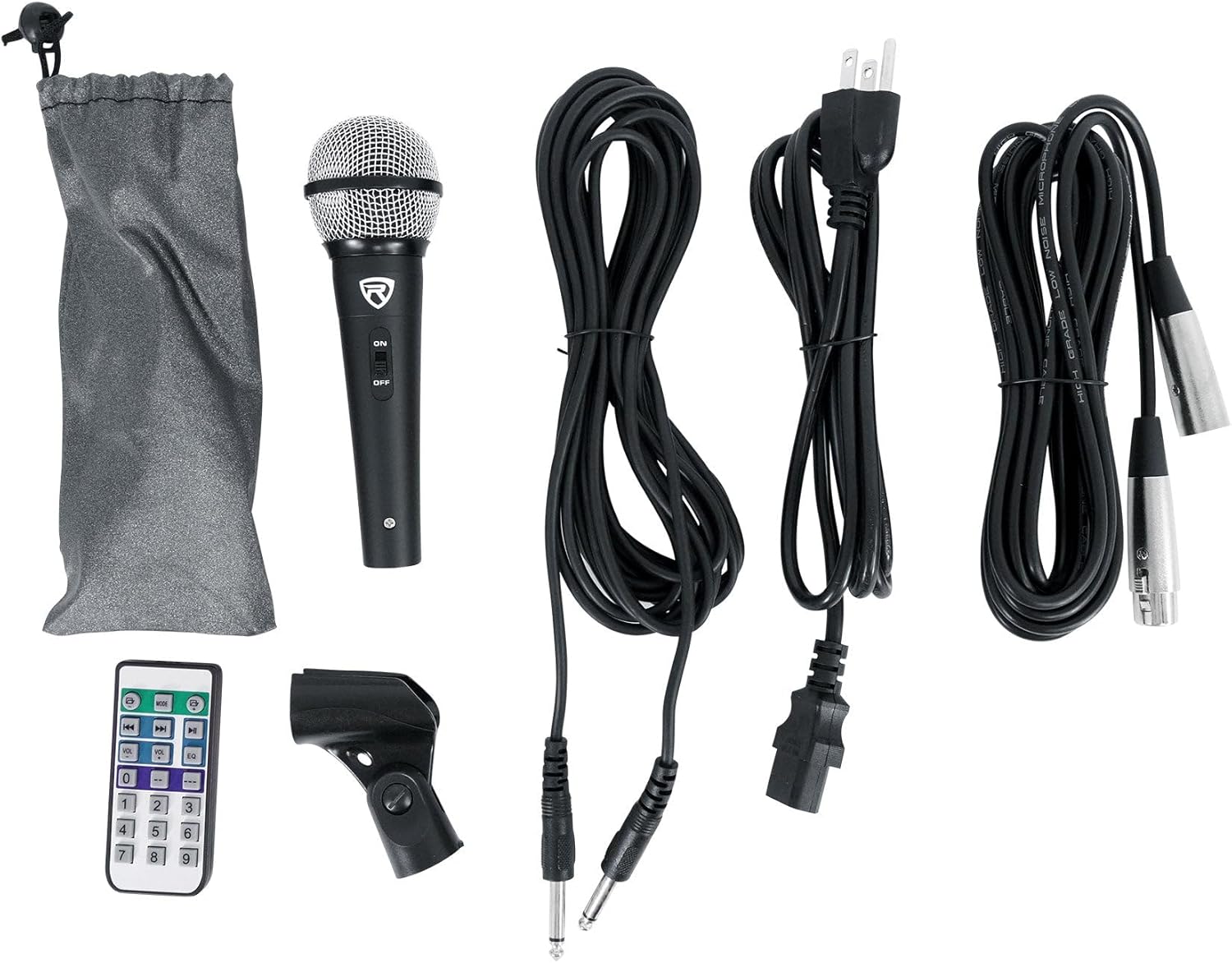 Rockville RPG122K Pro Bundle: (2) 12 in 1000W Peak / 250W RMS Bluetooth Powered PA Speakers, (4) Wireless Handheld Mics, iStand 20 Tablet Tripod, Dual RCA & TRS Cables, YouTube Karaoke System, 5-items