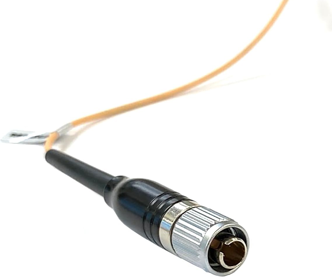 Mini Headset Microphone cH-Style Earhook Headset Mic Compatible with Audio Technica Bodypack Transmitter (Tan)