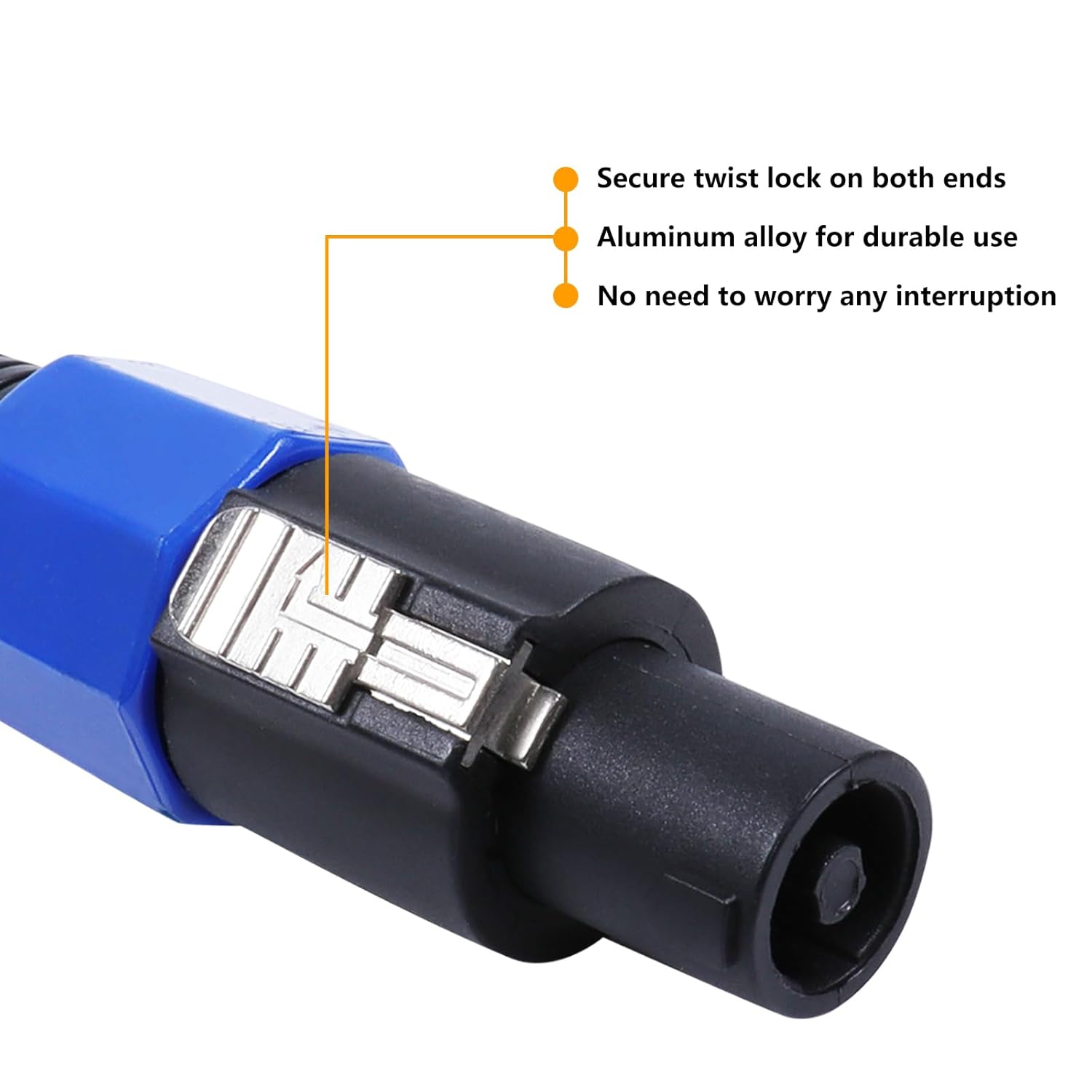 Pack of 2 50 Feet Speakon to XLR Cable - 2pcs 50ft. 2 Pole SpeakON Male to 3 Pole XLR Female Cables - Interface with Microphone, Amplifiers, Speakers, Soundboard Mix Audio Jack Wire