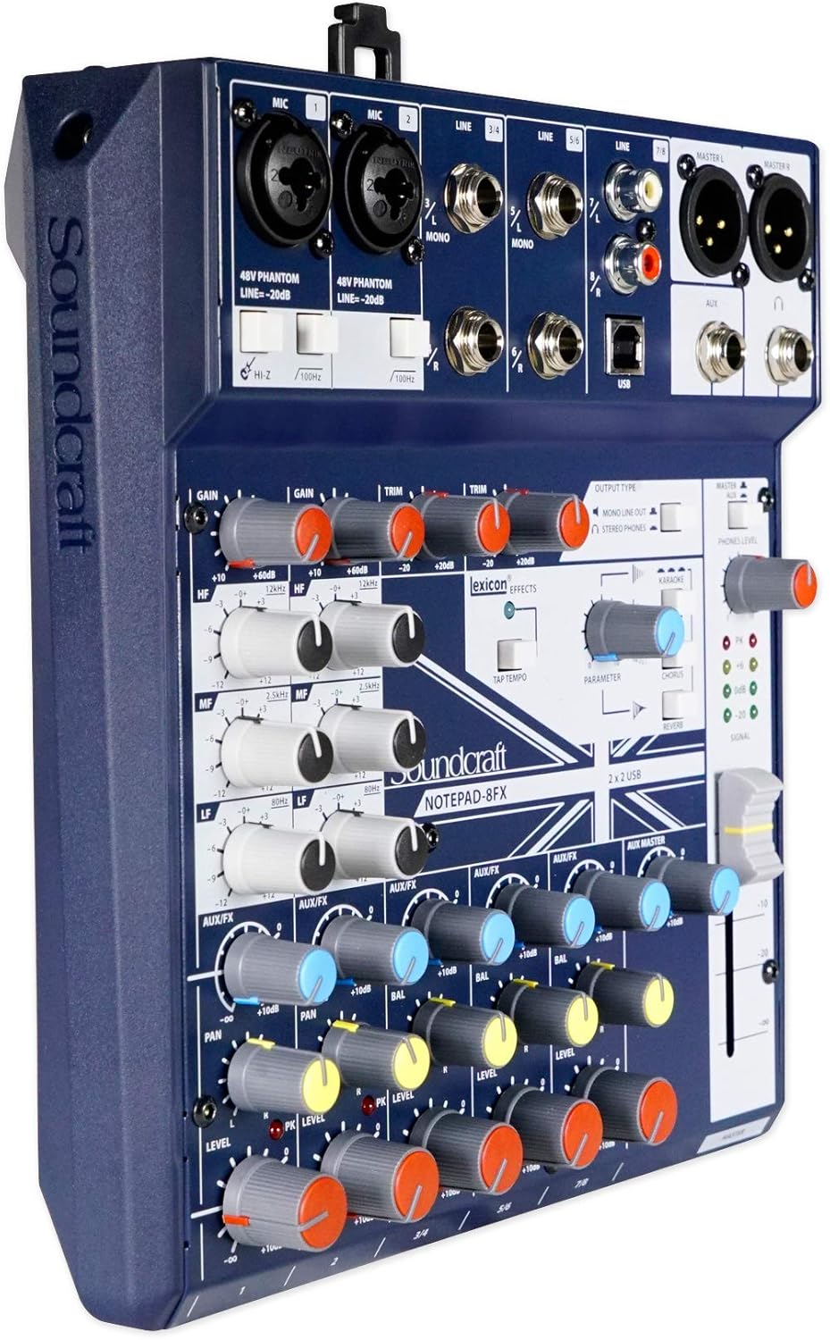 Audiosavings Bundle: Soundcraft Notepad-8FX 8-Channel Podcast Mixer Podcasting Interface, USB+Effects Bundle with Rockville PRO-M50 Studio Headphones w/Detachable Coil Cable, Case+Ear Pad (2 Items)