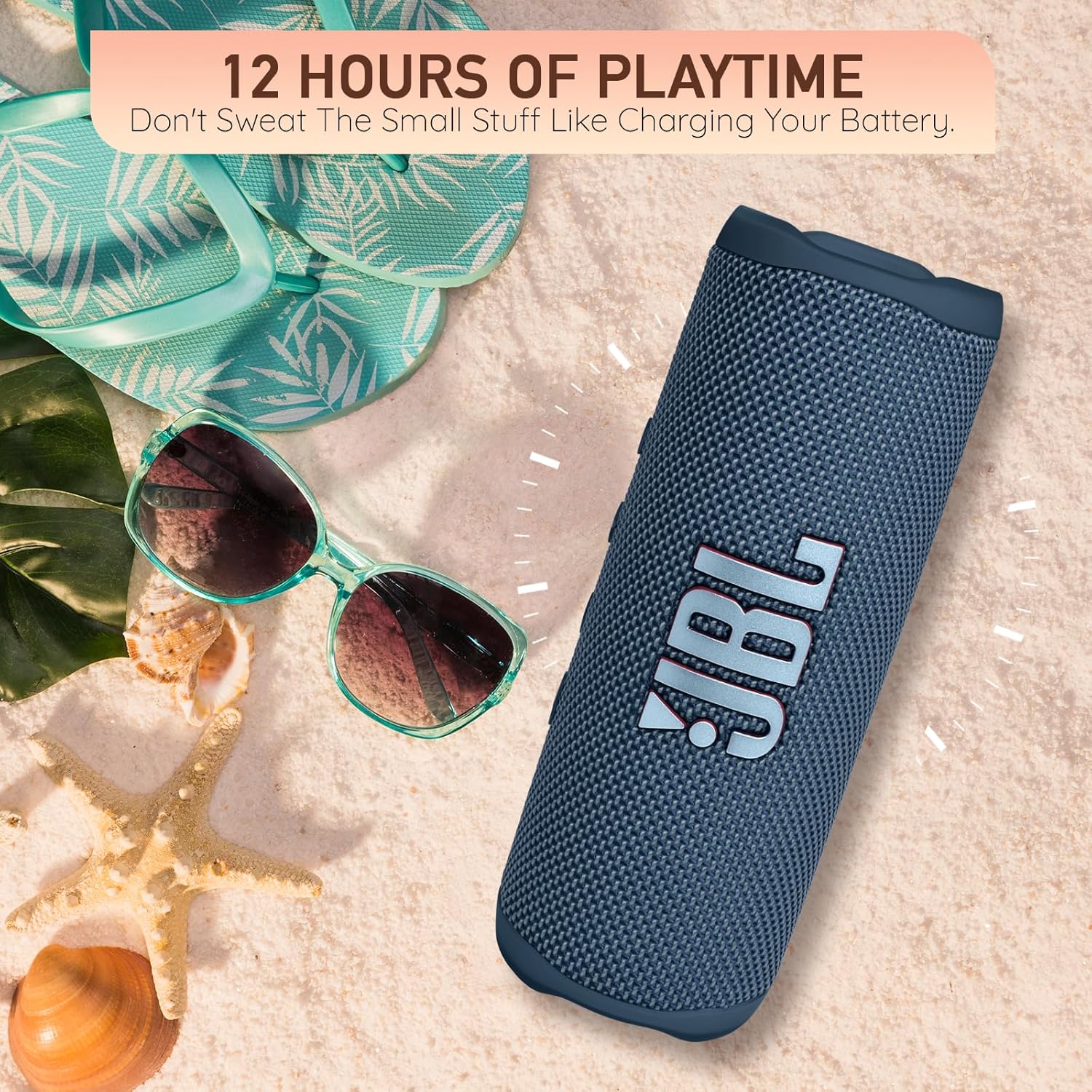 JBL Flip 6 Portable Bluetooth Wireless Speaker, IP67 Waterproof and Dustproof Built-in Battery - White - Boom h's Comprehensive Ultimate Performance Cloth Solution for Your On-The-Go Sound Experience
