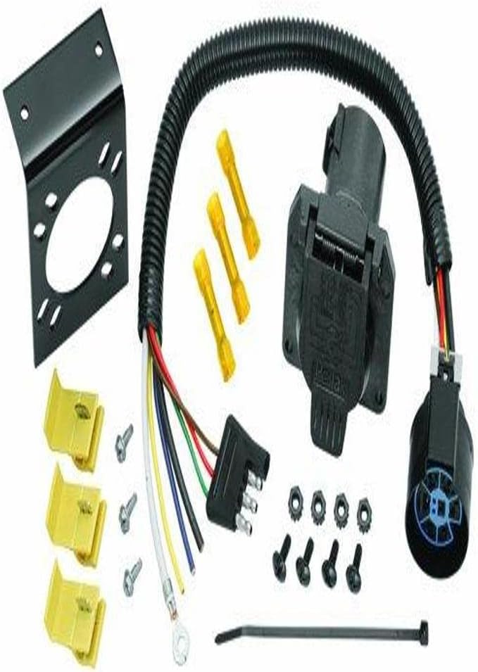 Tow Ready 20125 4-Flat to 7-Way Flat Pin Universal Car Connector Adapter