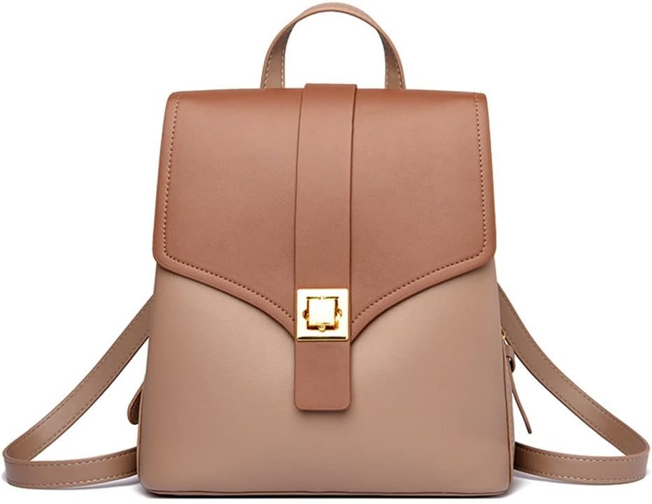 Leather Backpack Color Youth Travel Small Anti-theft Lock Buckle Foreign Women's Bag