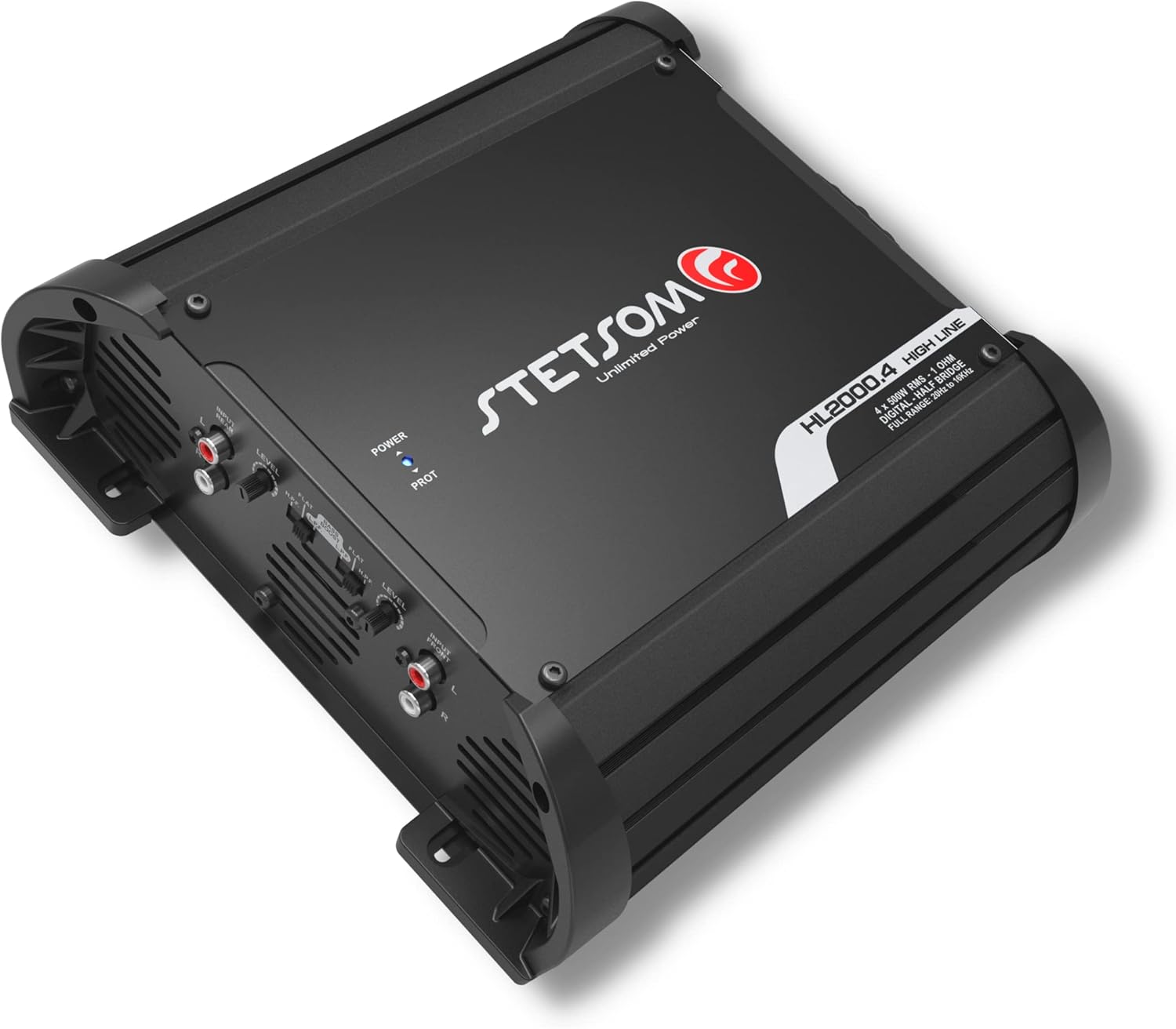 Stetsom HL 2000.4 1 Ohm Multichannel Car Audio Amplifier, HL2000.4 2K Watts RMS, 4 Channel, 1Ω Stable Full Range HD Sound Quality Car Stereo MD Crossover HPF LPF Bass Boost Front Rear Bridge Speakers