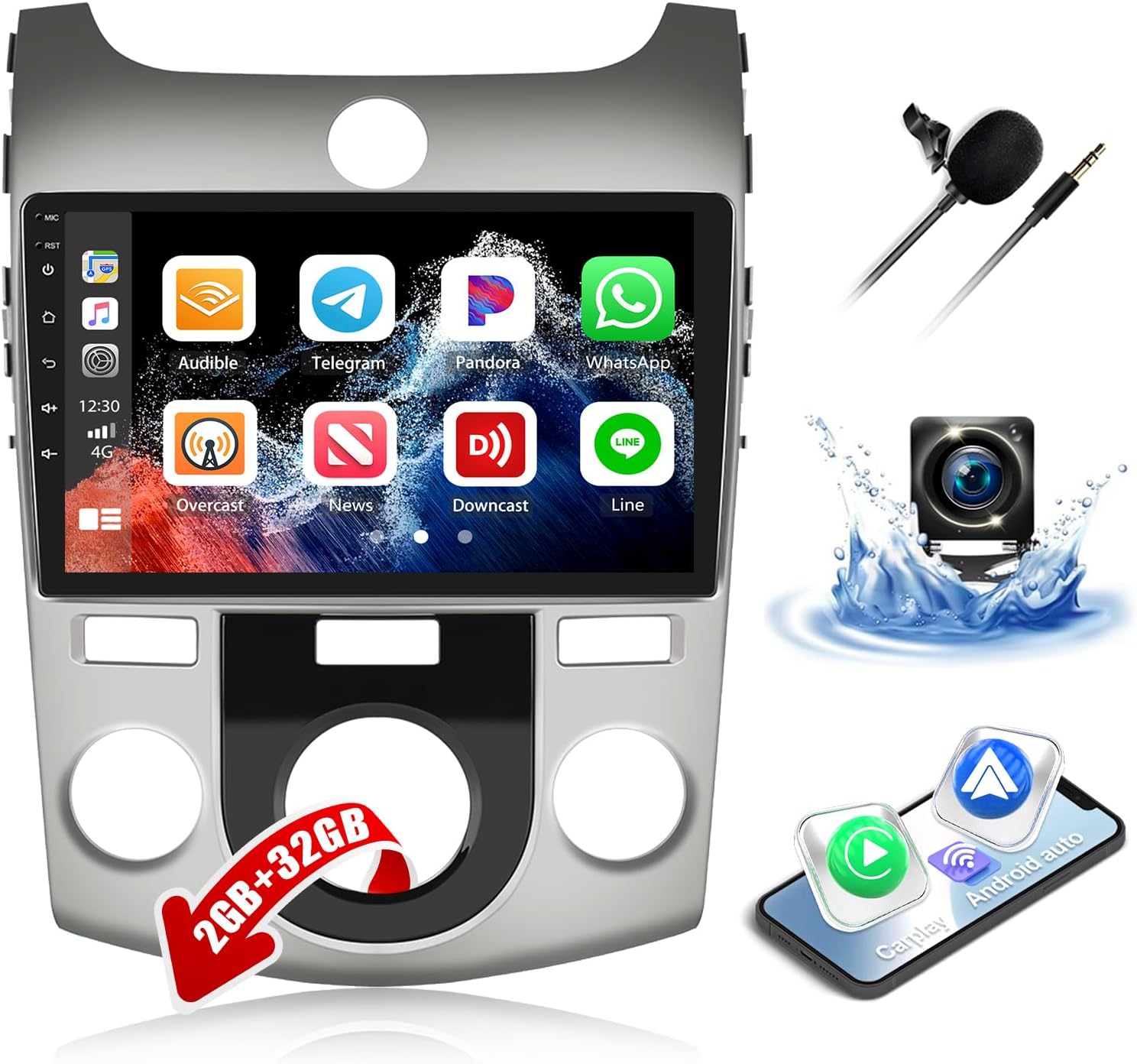 2G+32G Car Stereo Radio for Kia Forte 2010-2013 with Wireless Carplay Android Auto 9