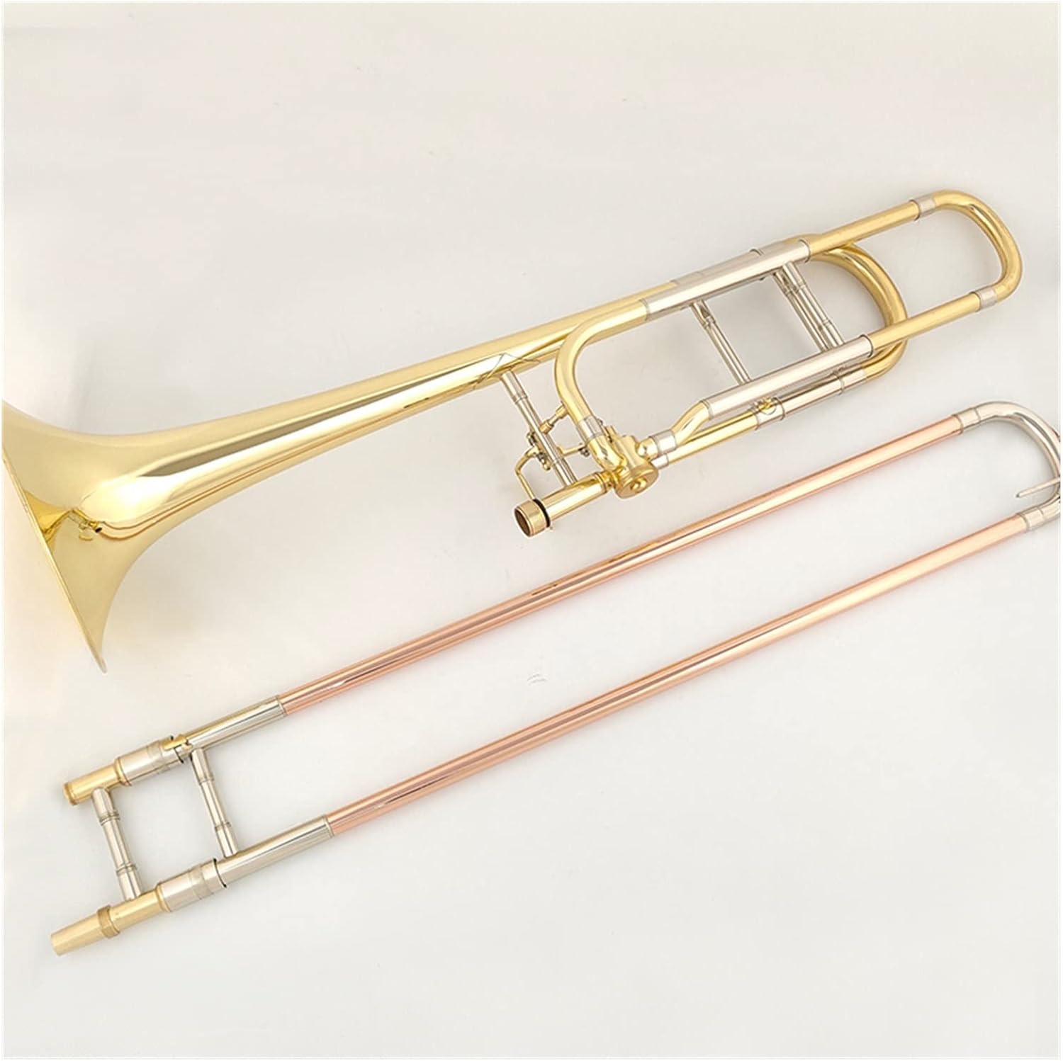 FLFL Student Trombone Tenor Trombone Bb/F Tone with Mouthpiece Carry Case Cleaning Cloth