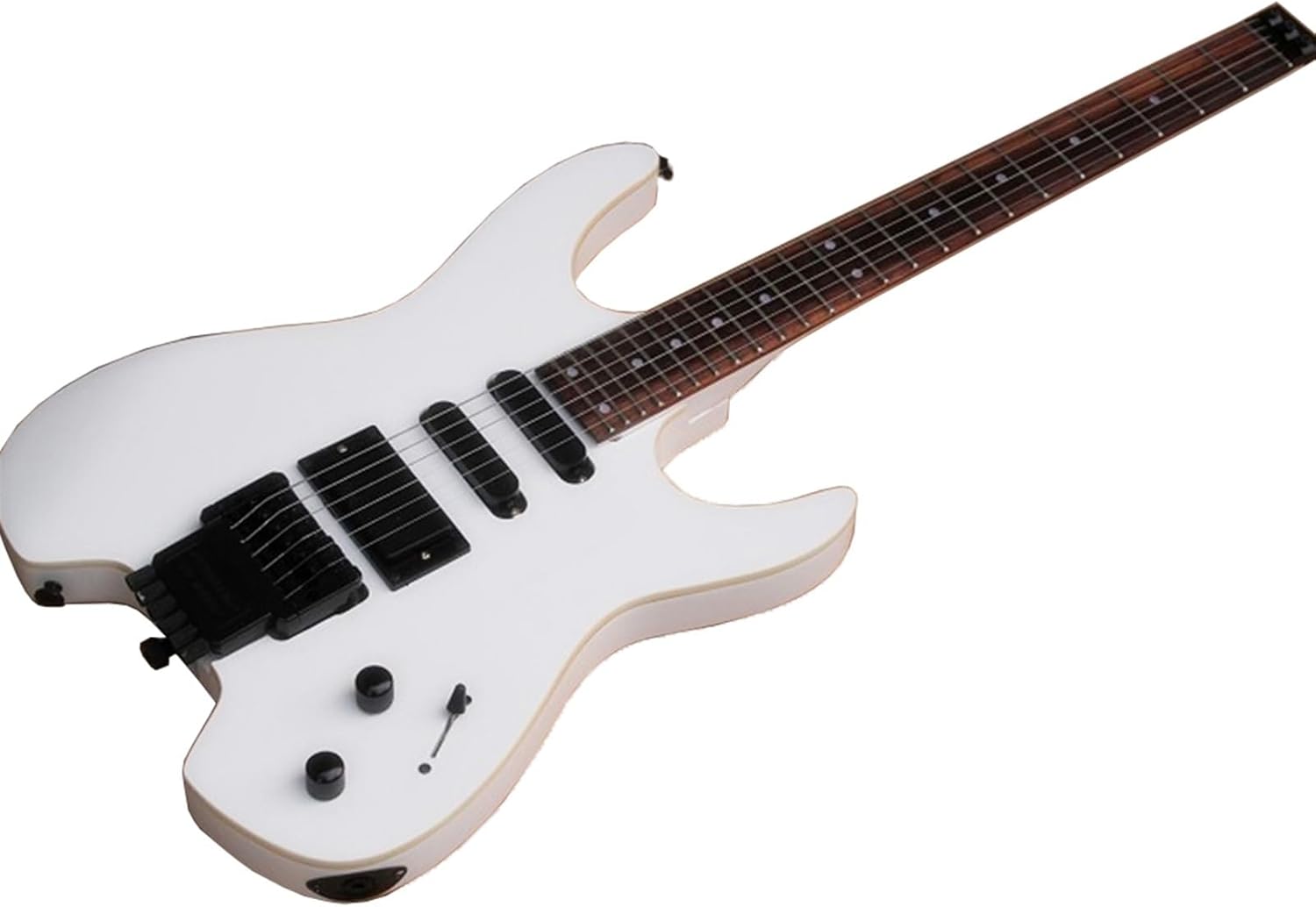 White Headless Electric Guitar with SSH Pickups Rosewood Fretboard 24 Frets Professional Headless Guitar