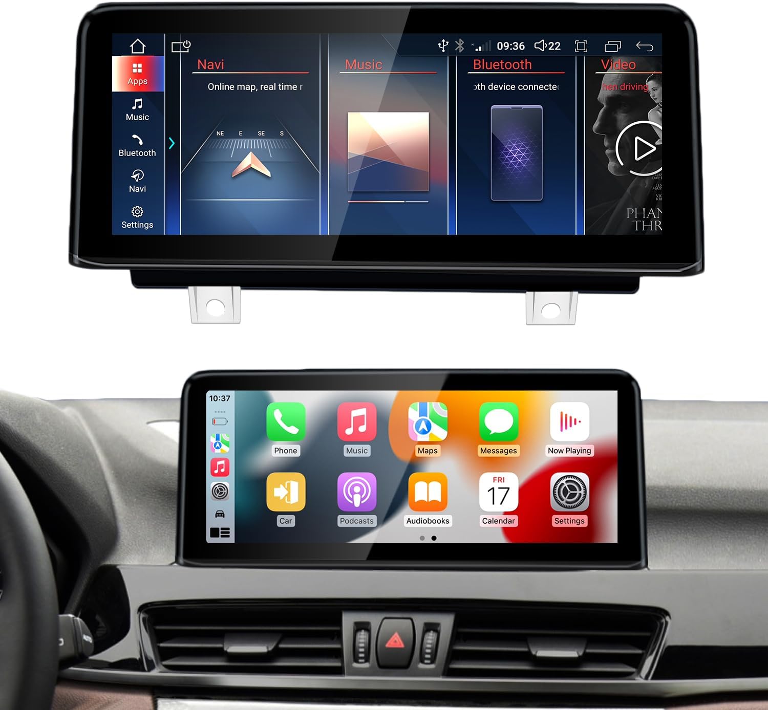 10.25 Inch Car Touchscreen Wireless CarPlay Android Auto for BMW X1 F48 2017-2020 EVO System, Car Stereo Multimedia Radio Receiver (8+128GB)