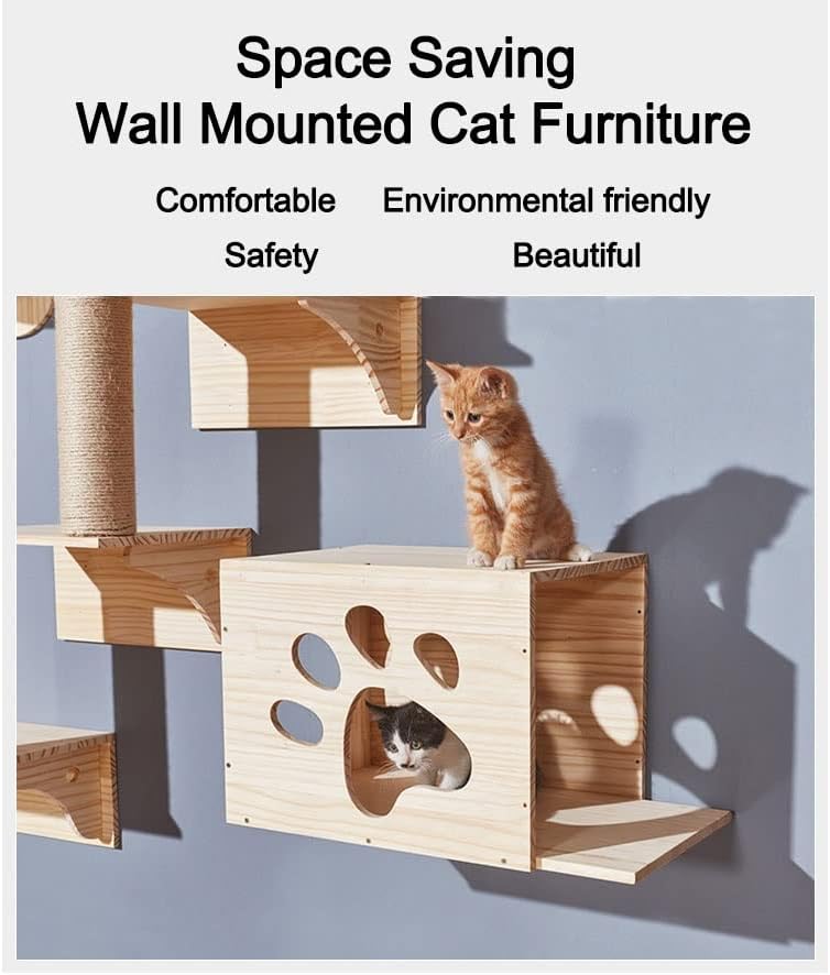 Cat Climbing Shelves, Wall Mount Cat Furniturefor Cats to Sleep, Play and Climb(Style 6)
