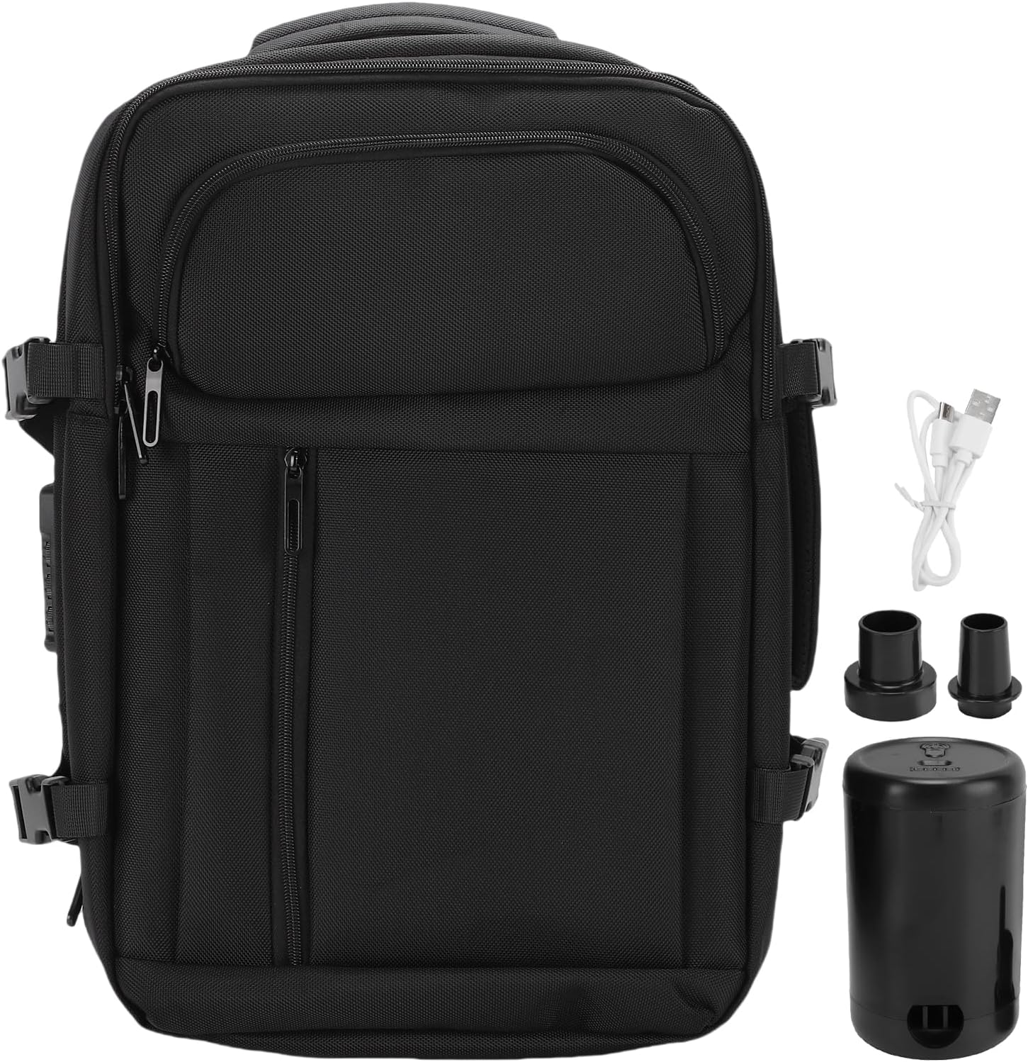 Vacuum Seal Backpack, 32-40L Expandable Carry On Compression Backpack with Pump, AntiTheft Lock, WaterResistant Travel AirBag Vacuum Bags for Short Trip Business