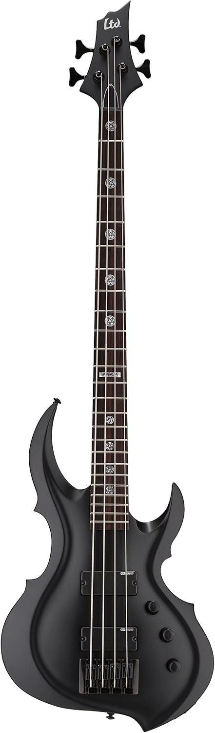 ESP LTA204FRXBLKS Bass Guitar, Black Satin