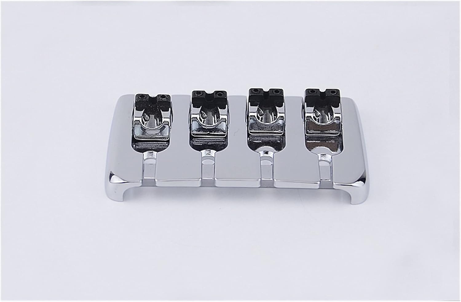 Guitar Bridge System Set 1 Set Bass Bridge for 4 Strings Electric Bass Chrome