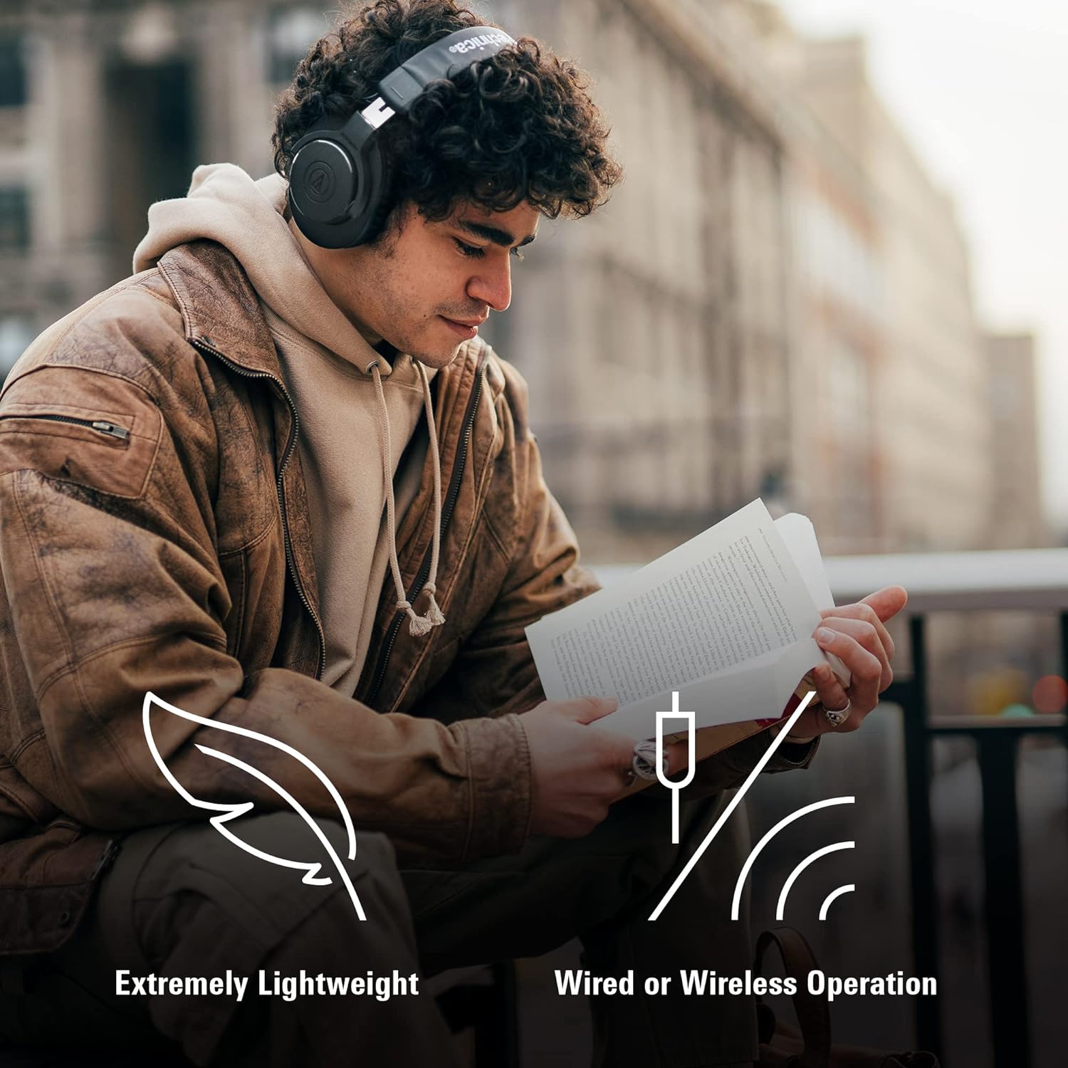 Audio-Technica ATH-M20xBT Wireless Over-Ear Headphones, Black