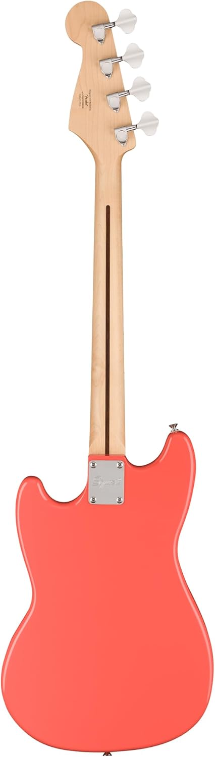 Fender Squier Sonic Bronco Bass - Tahitian Coral Bundle with Rumble 15 Amplifier, Instrument Cable, Tuner, Strap, and Austin Bazaar Instructional DVD