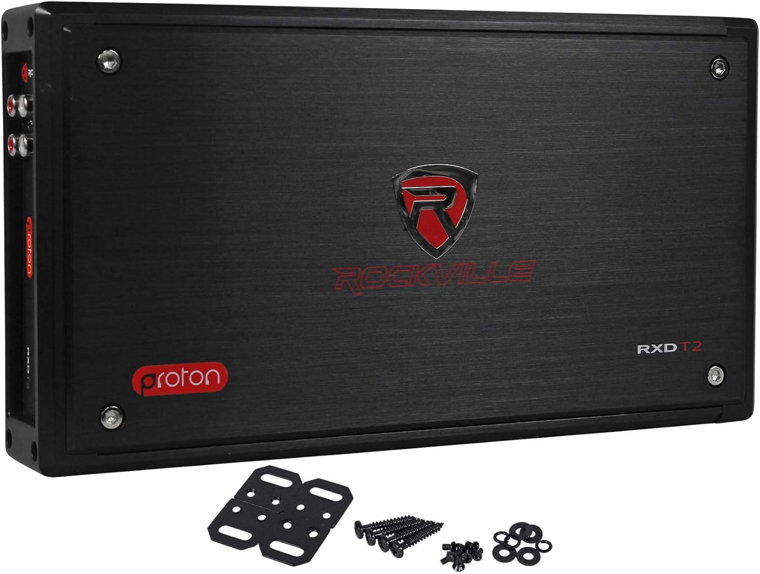 Rockville RXD-T2 2400W 2-Channel 2-Ohm Micro Car Amplifier, Dyno-Certified, MOSFET, Adjustable Crossover, Class-D, Perfect for Car Audio and Subs