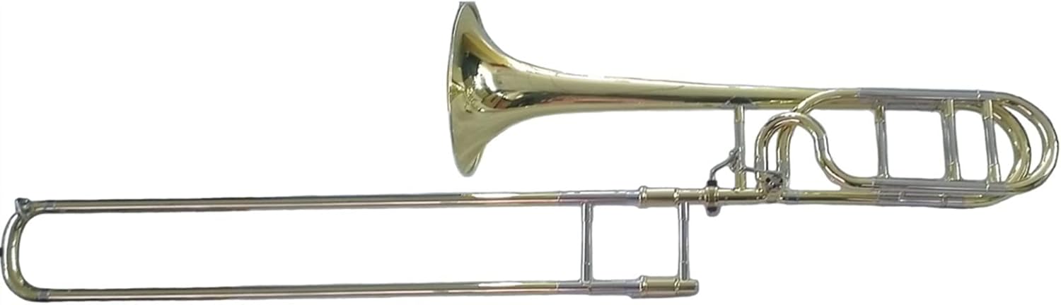 TSTS Professional Gold Lacquer Cupronickel Slide Sleeve Tone Bb/F Tenor Trombone Beginner Trombone