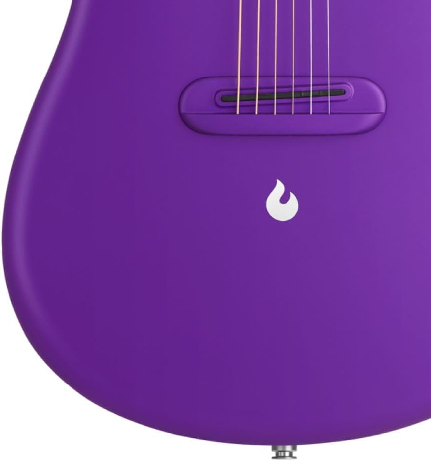 LAVA ME 4 Acoustic Electric Guitars Carbon Fiber Purple Bundle with Rok-It Tripod Guitar Stand, Kopul Premium Performance 3000 Series Instrument Cable, Classic Celluloid Guitar Picks 12-Pack