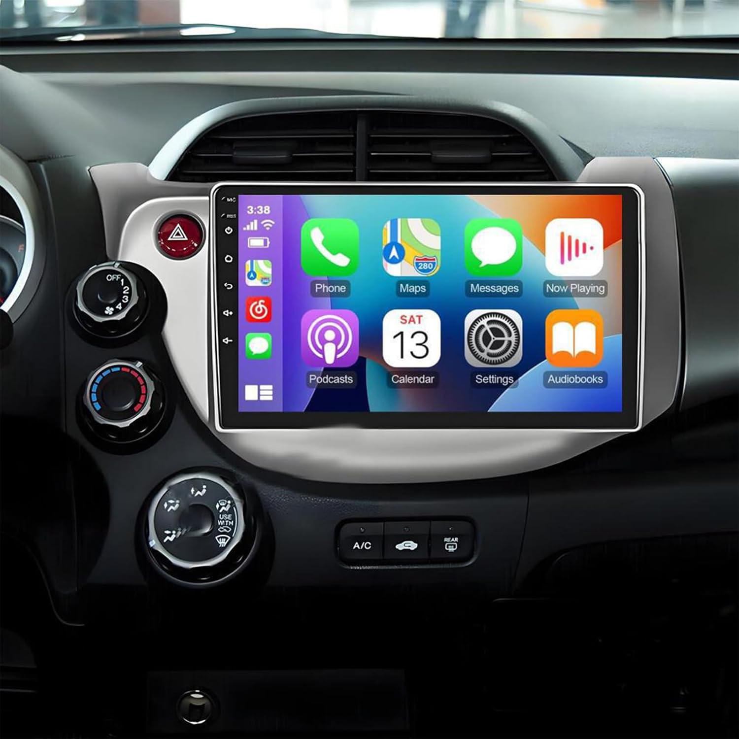 【4+64G】 Car Stereo Radio Fit for Honda Fit 2008 2009 2010 2011 2012 2013, 10 Android13 Touchscreen Car Radio Receiver with Carplay Android Auto WiFi GPS Bluetooth FM SWC Backup Camera