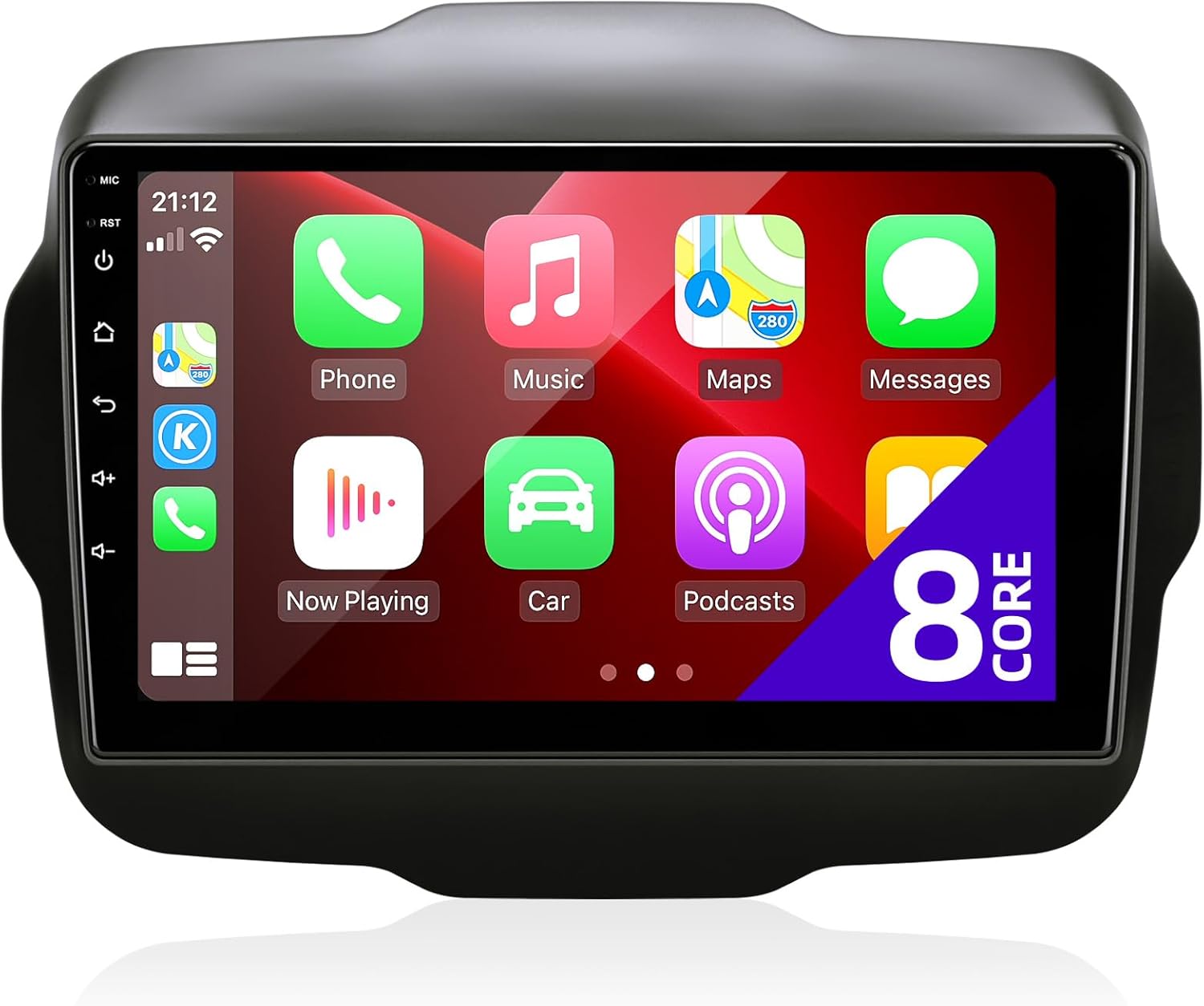 for Jeep Renegade 2015-2020 Radio Upgrade Compatible with Wireless Carplay Android Auto 1280X720 Touchscreen Car Stereo Bluetooth FM/AM GPS Navigation Multimedia Player Camera 8 core Head Unit