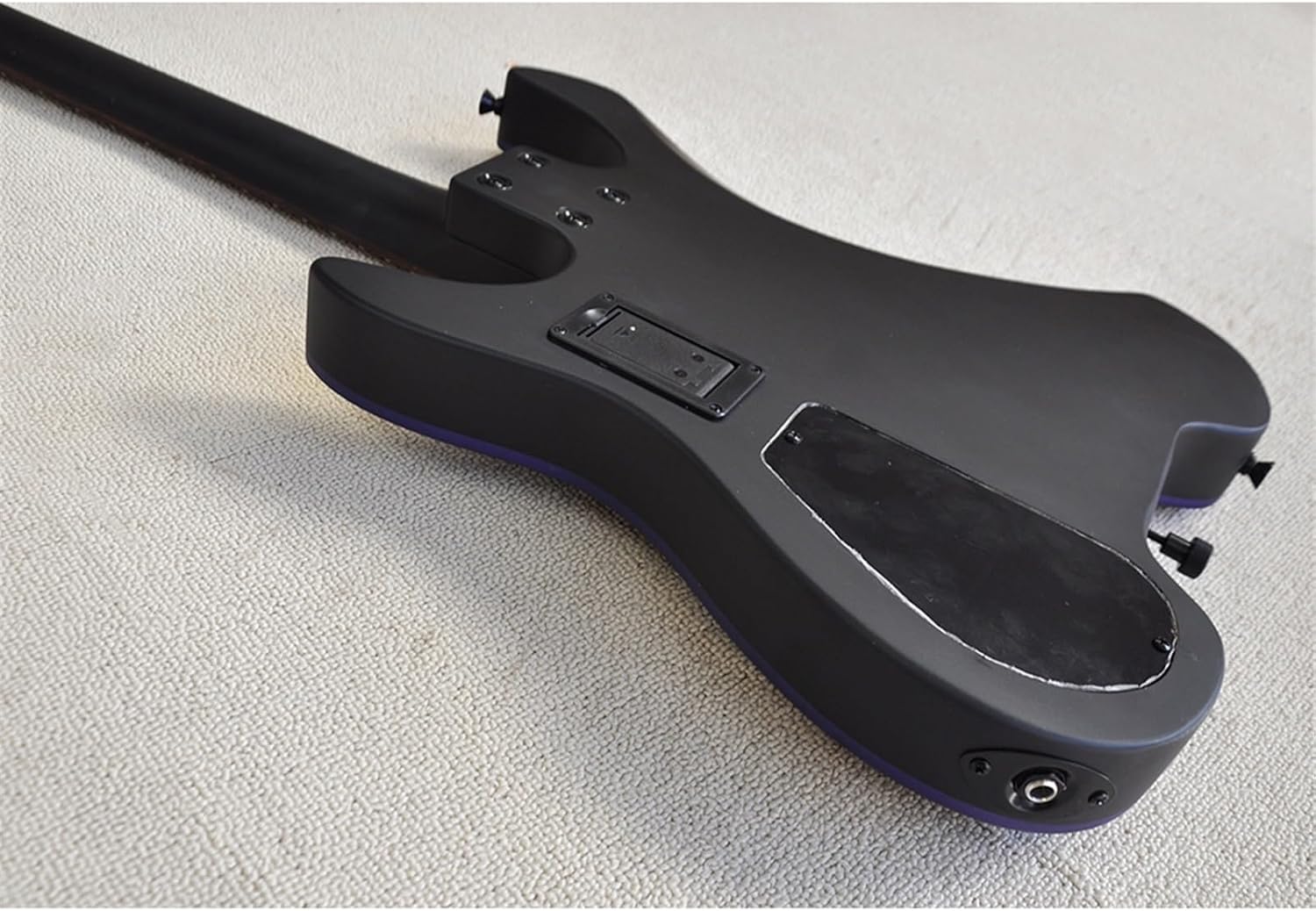 VENEKA Headless Electric Guitar Matte Black Headless Electric Guitar with 24 Frets Basswood Body Rosewood Fretboard