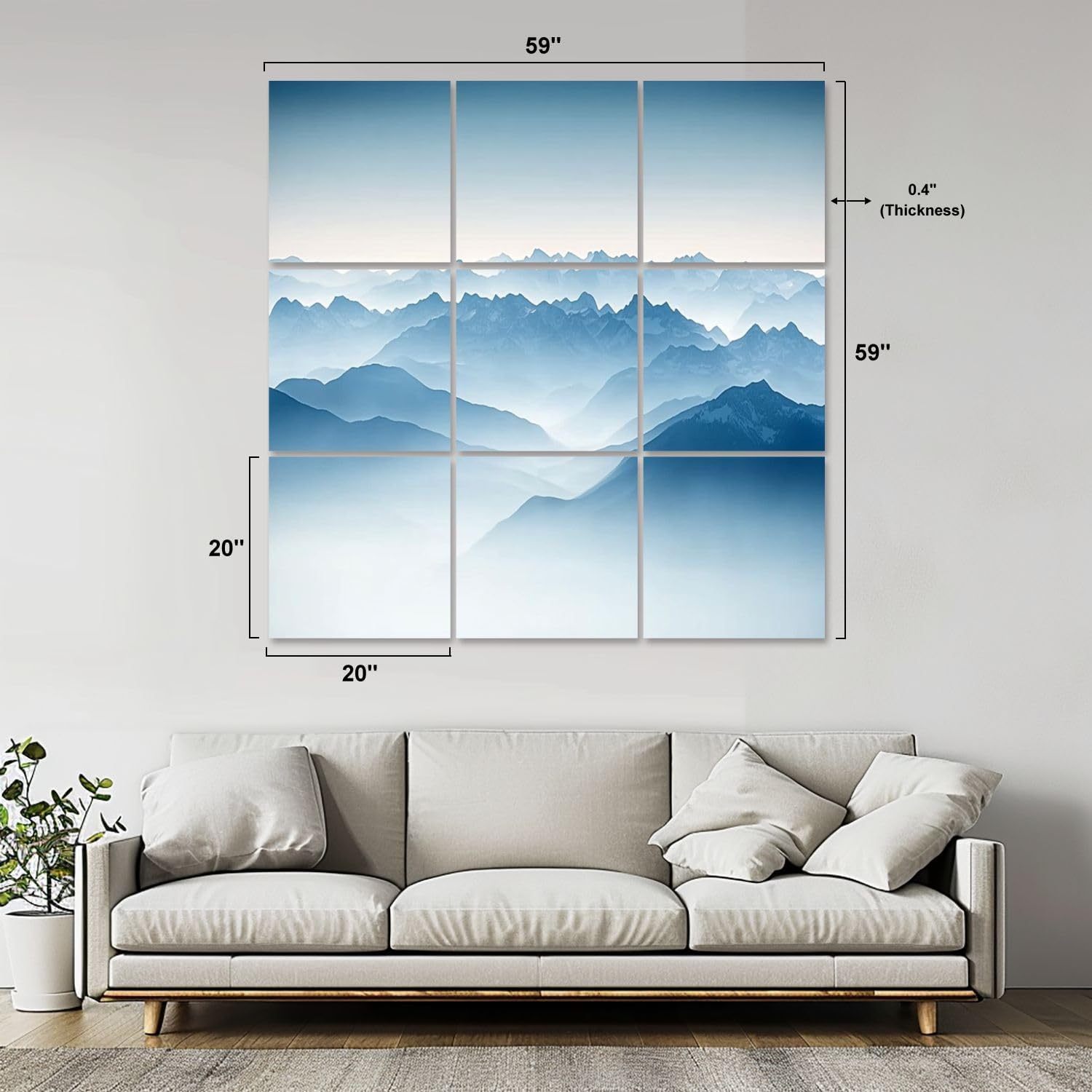 Art Acoustic Panels Self Adhesive The Alps 9 Packs Decorative Soundproof Wall Panels Large Sound Absorbing Panels for Home Office 60