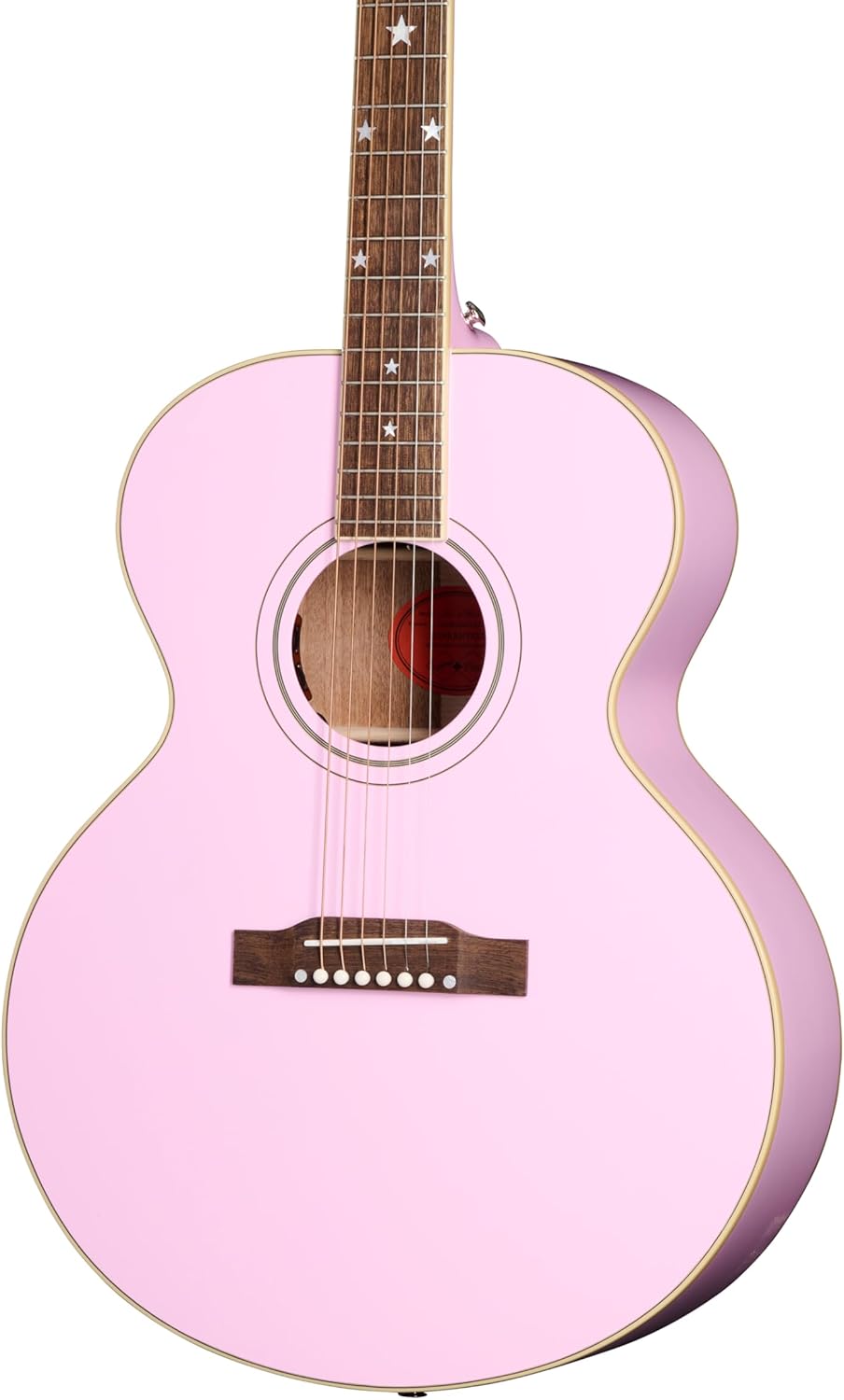 Epiphone Inspired by Gibson Custom J-180 Long Scale Acoustic Electric Jumbo, Pink with Hard Case