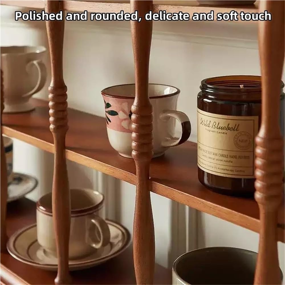 Wooden Collection Display Case, Collectibles Display Case, Vintage Wall Mount Storage Rack, Solid Wood Storage Rack, Display Stand for Display & Home Deco(Black)